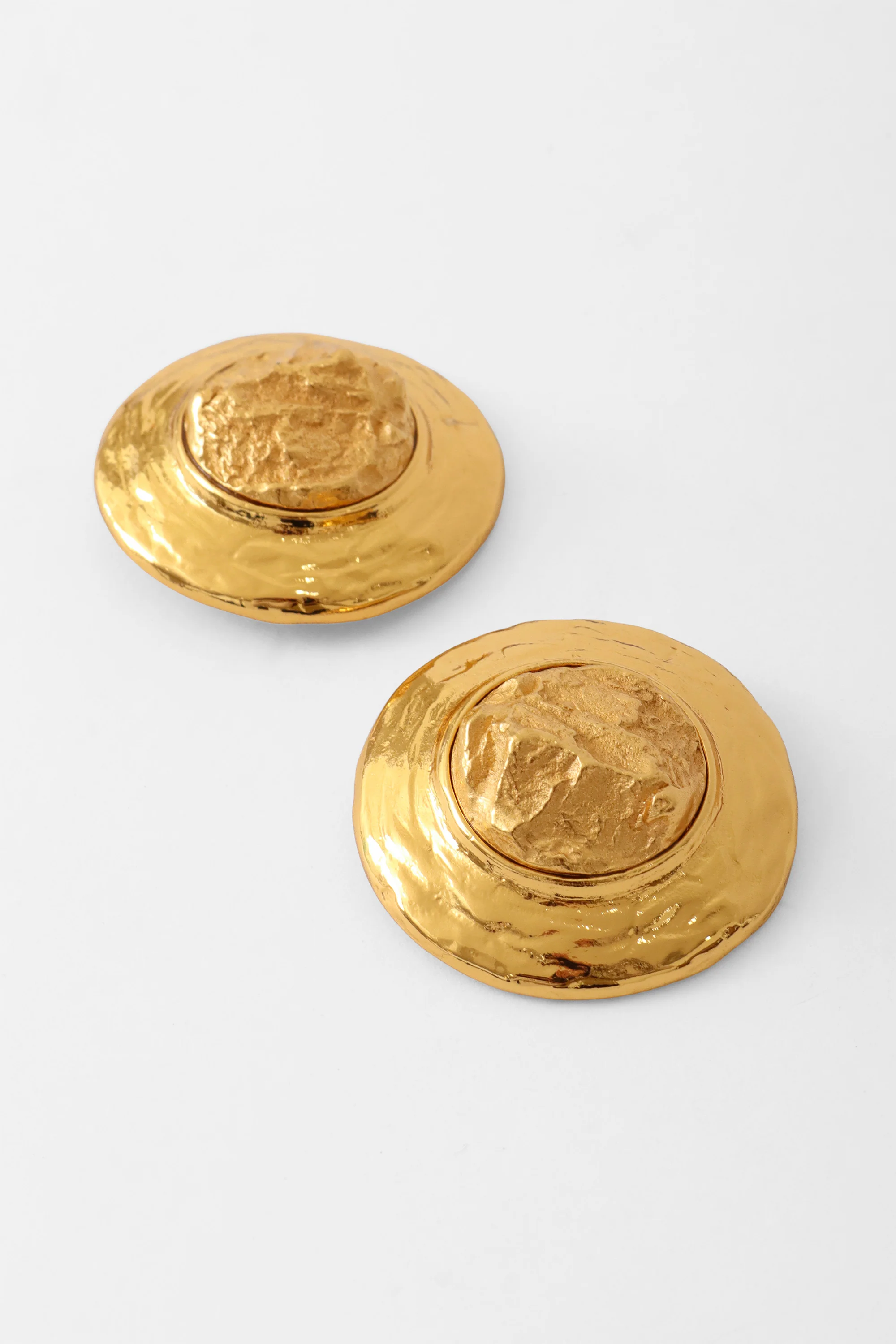 Organic Dome Disc Button Earrings - Image 4