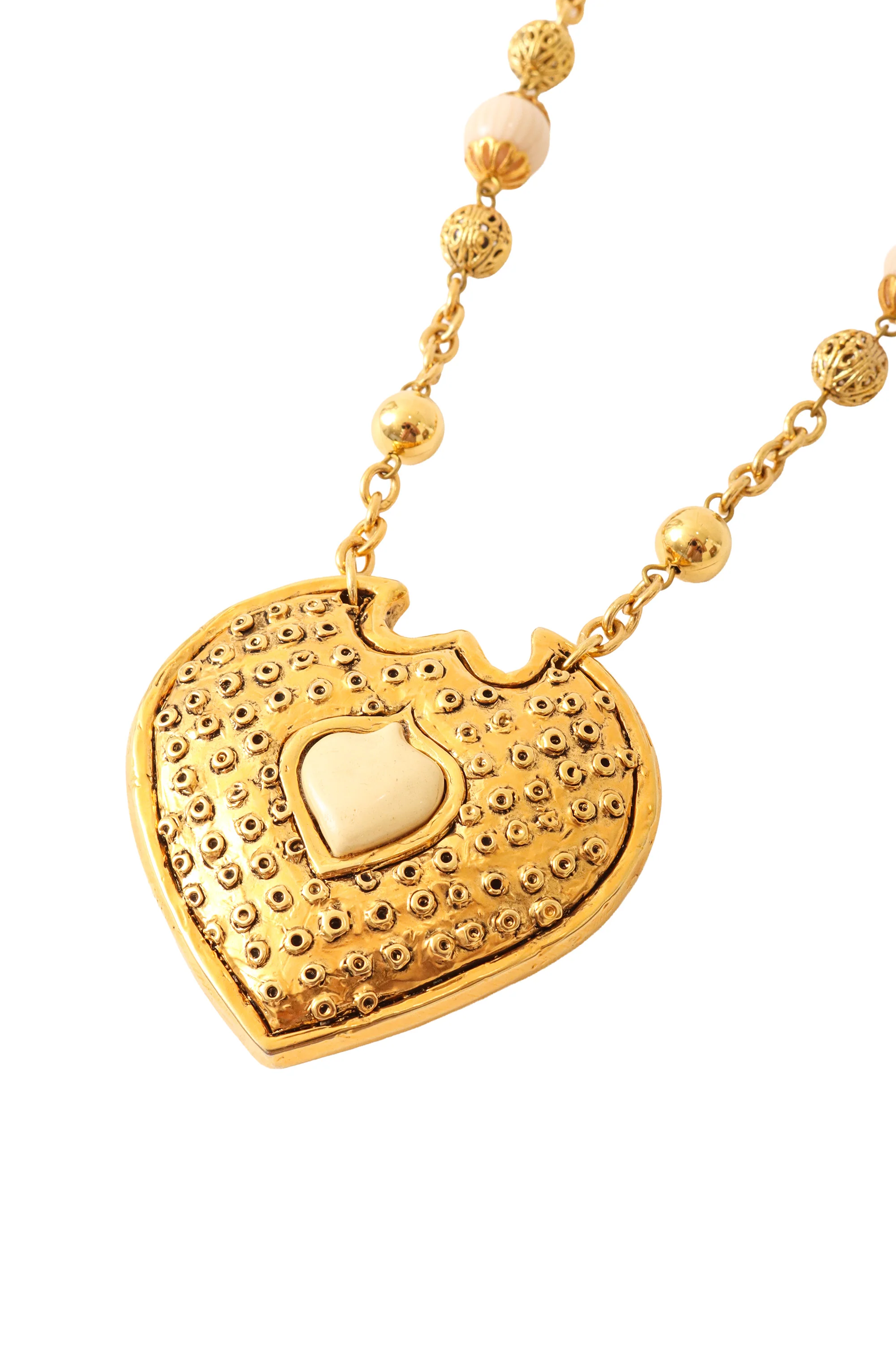 Ornate Shield Heart Pendant Necklace - Image 3