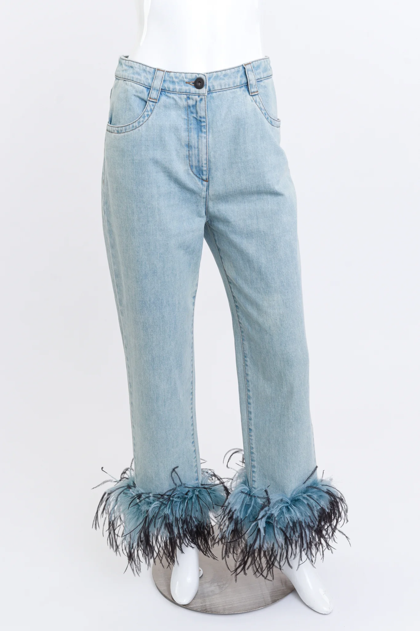 Ostrich Feather Denim Pant