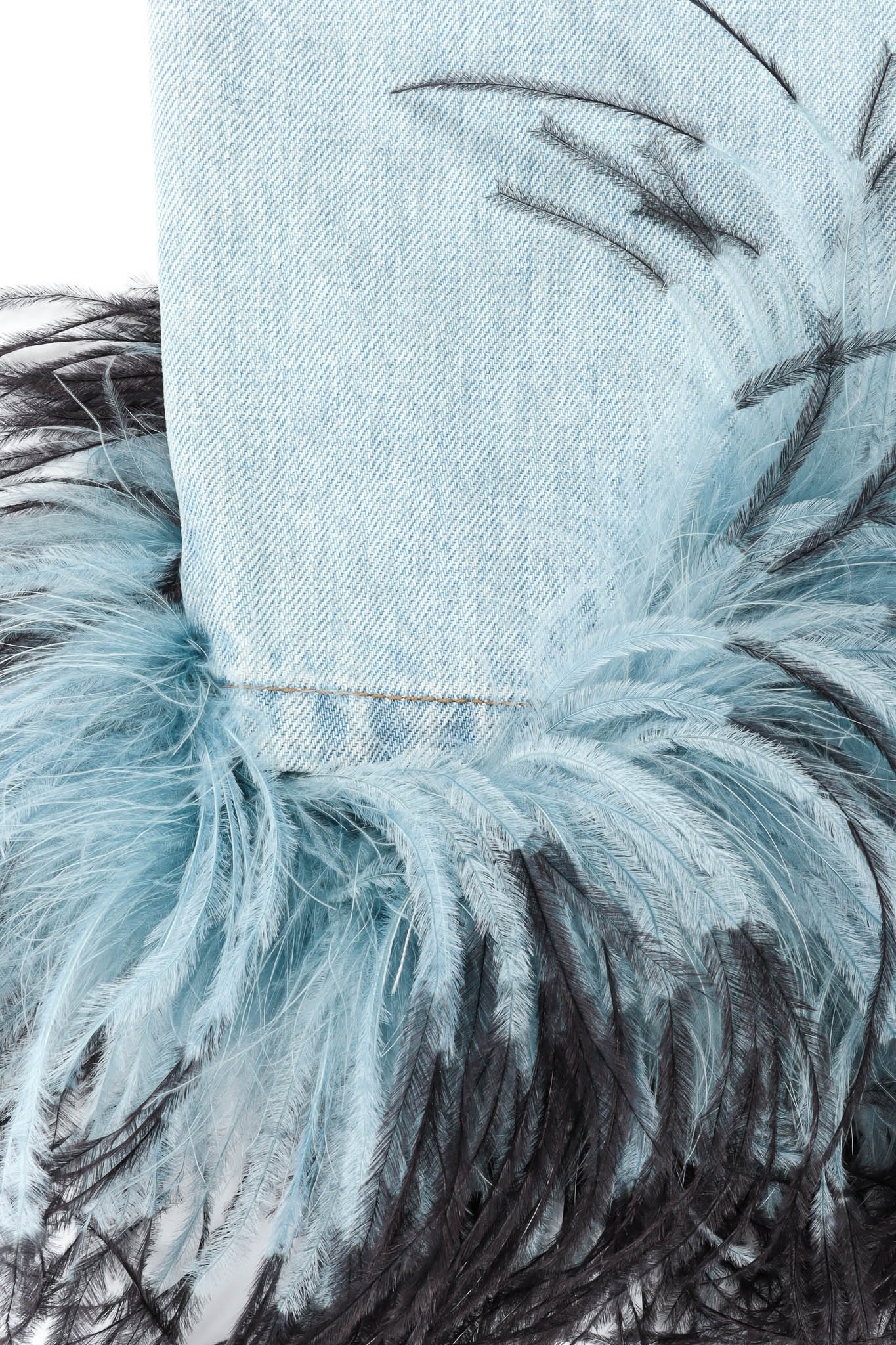 2017 S/S Ostrich Feather Denim Pant - Image 13