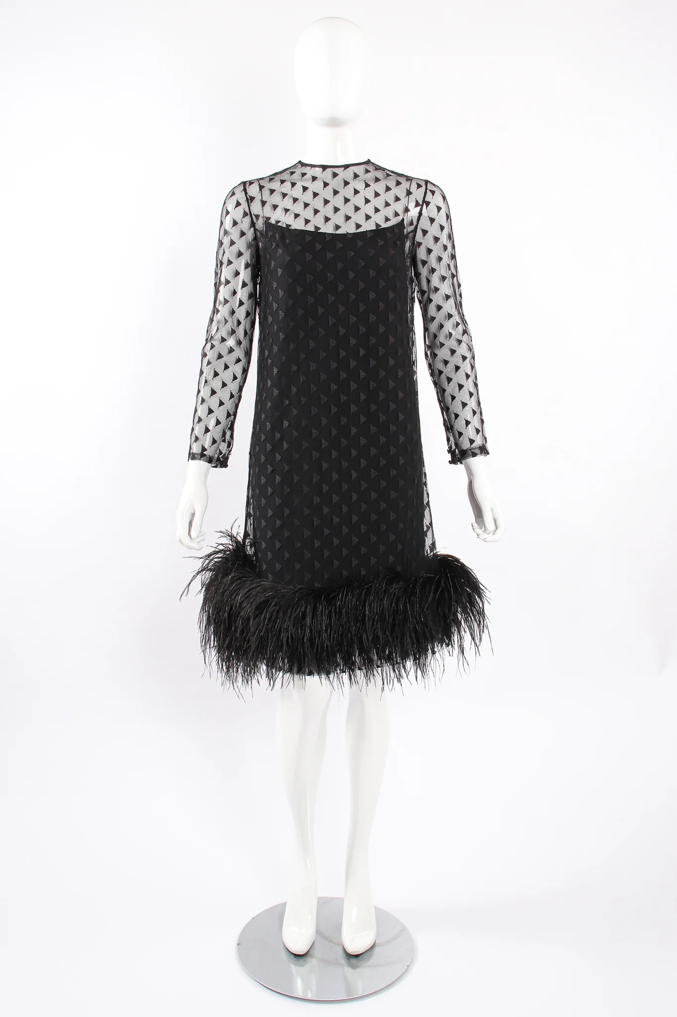 Ostrich Feather Mesh Dress - Image 4