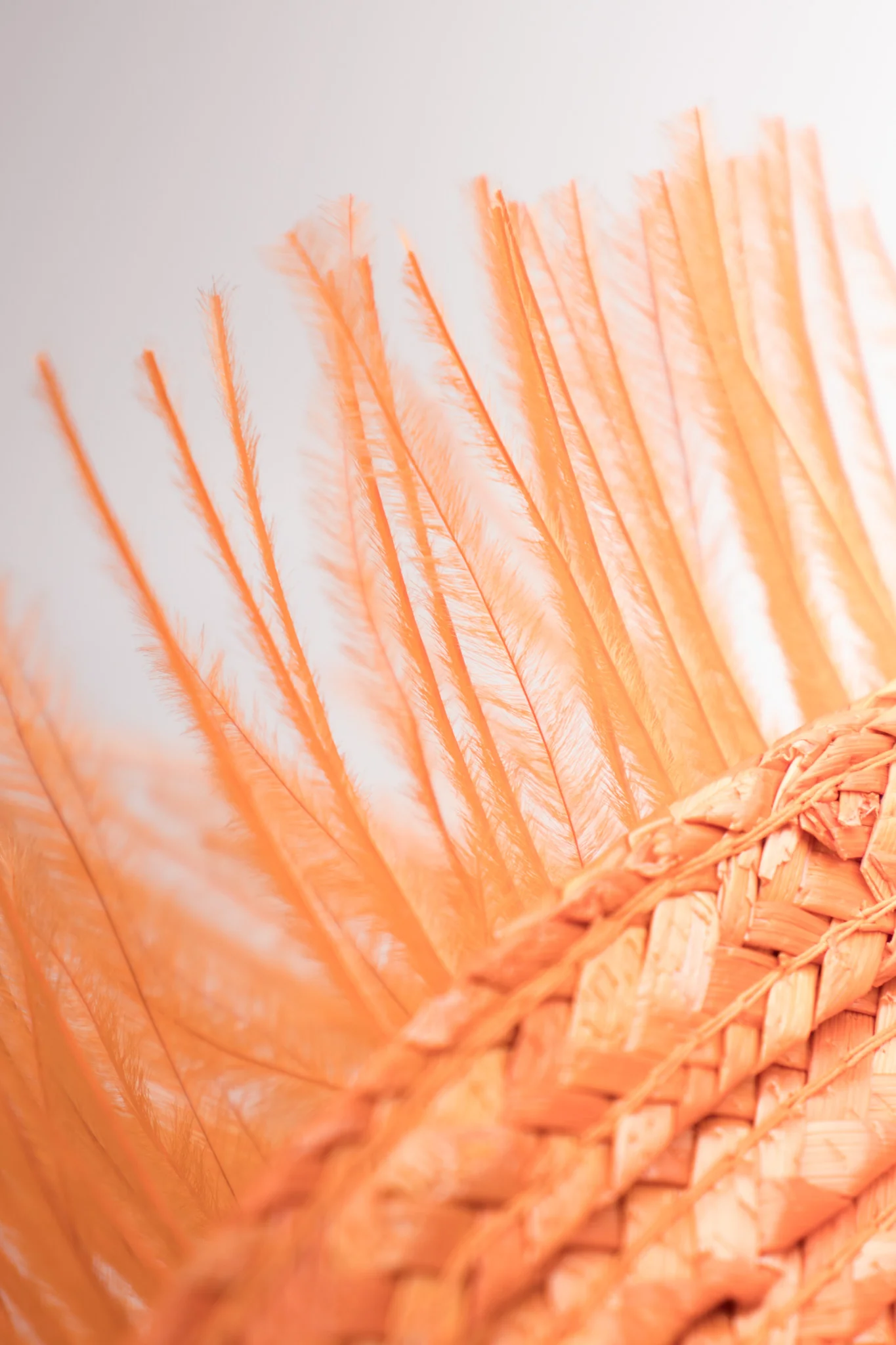 Ostrich Feather Straw Bucket Hat - Image 11