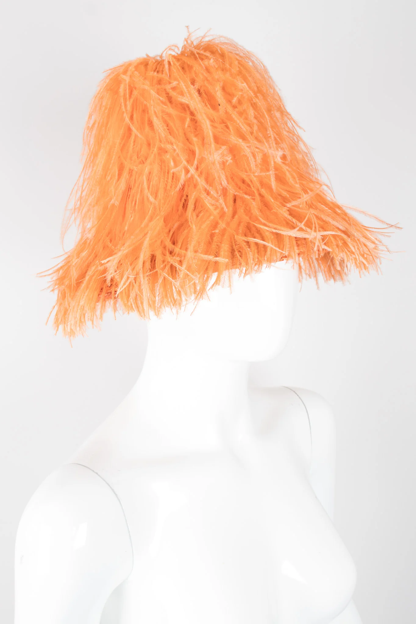 Ostrich Feather Straw Bucket Hat - Image 9