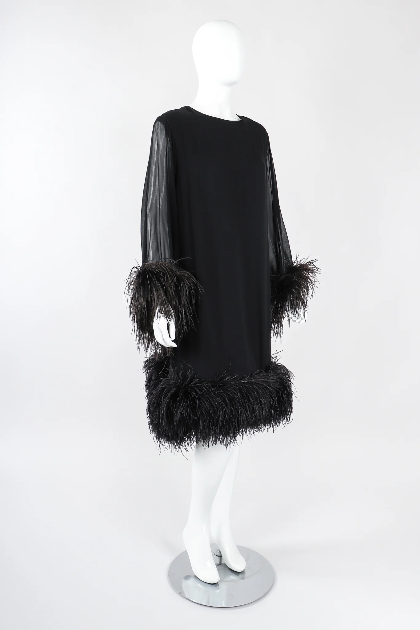 Ostrich Feather Trapeze Dress - Image 4