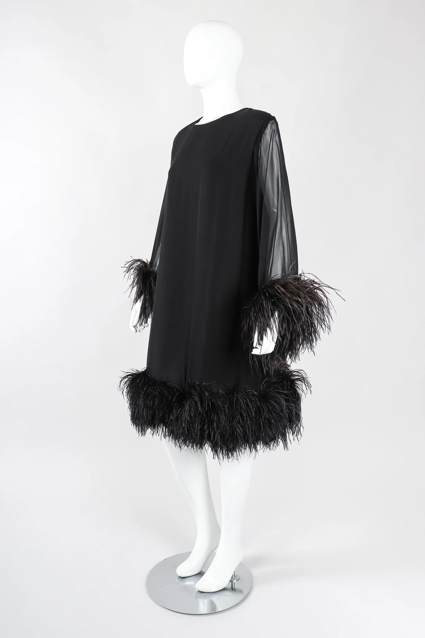 Ostrich Feather Trapeze Dress - Image 6