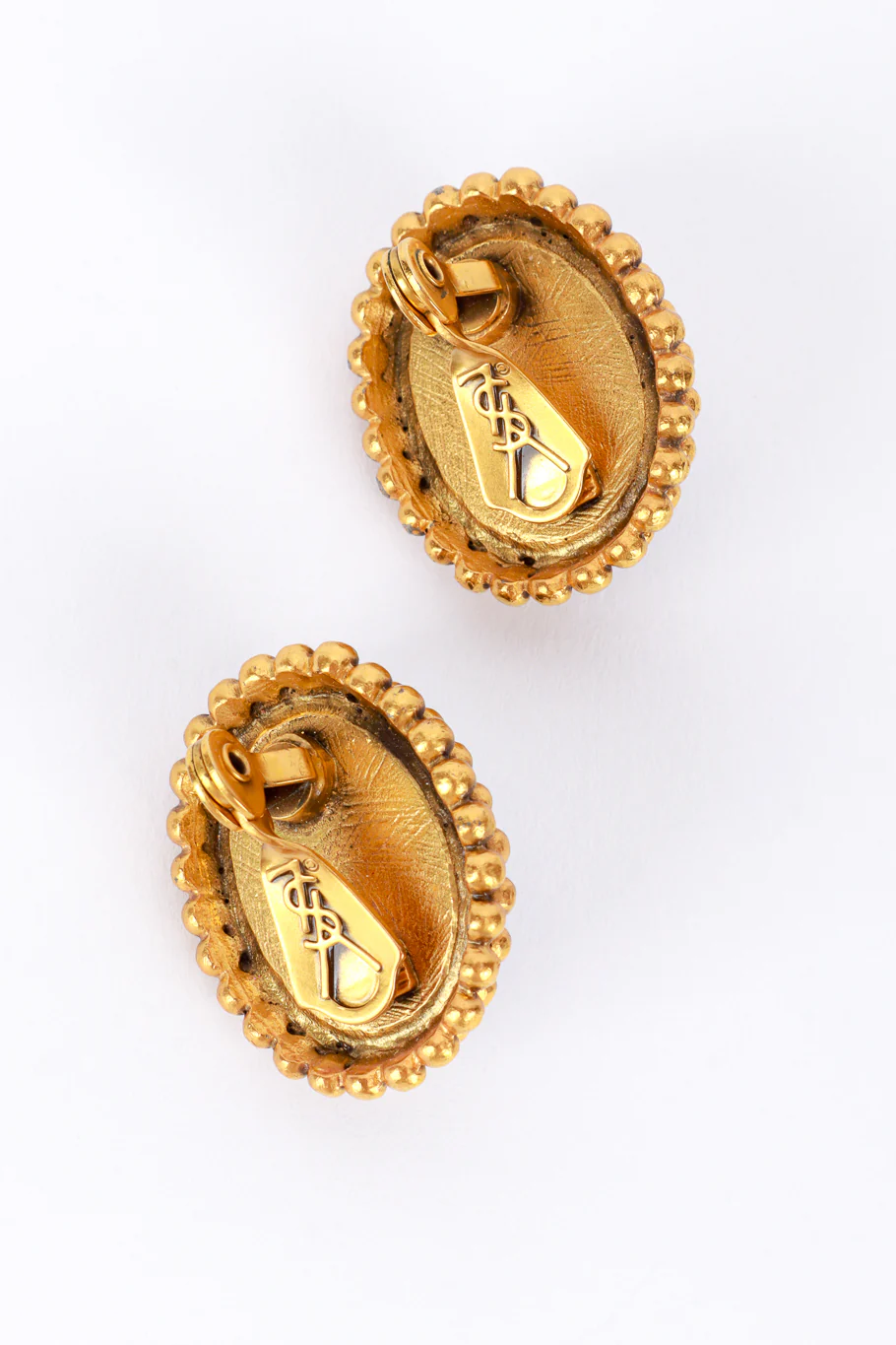 Oval Cabochon Button Earrings - Image 5