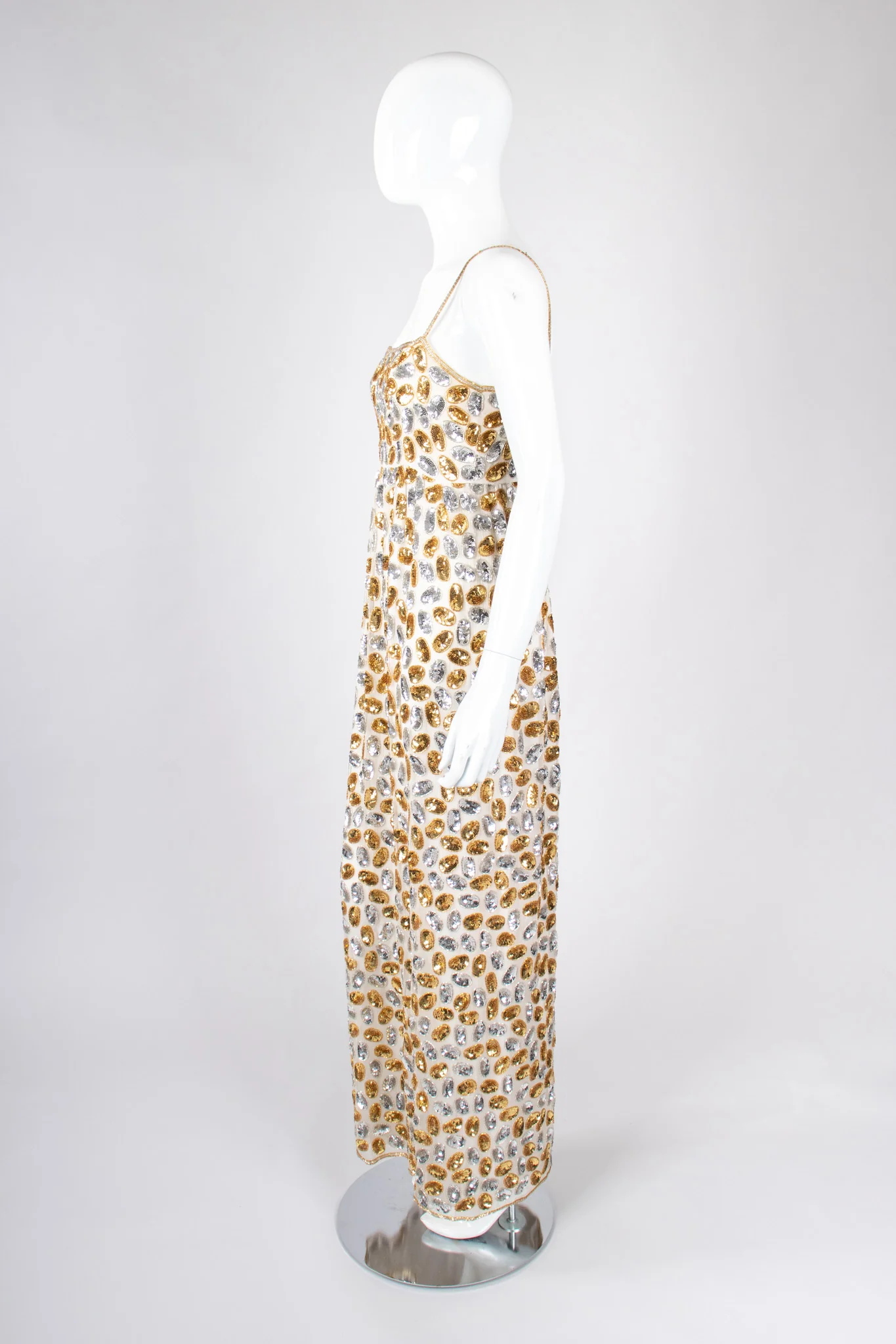 Oval Sequin Slip Dress - Image 5