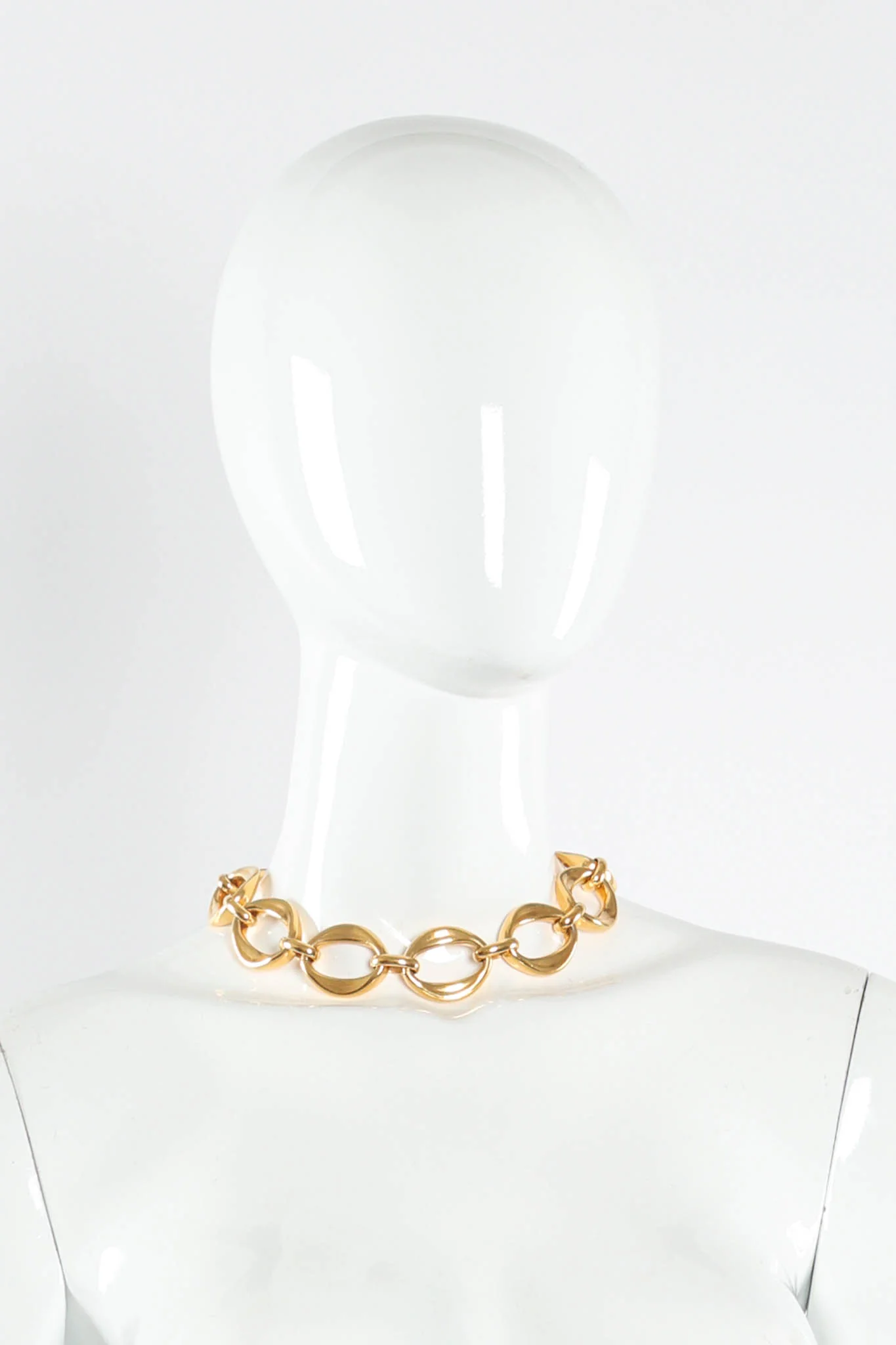 Oval Wide Link Choker Necklace - Image 2