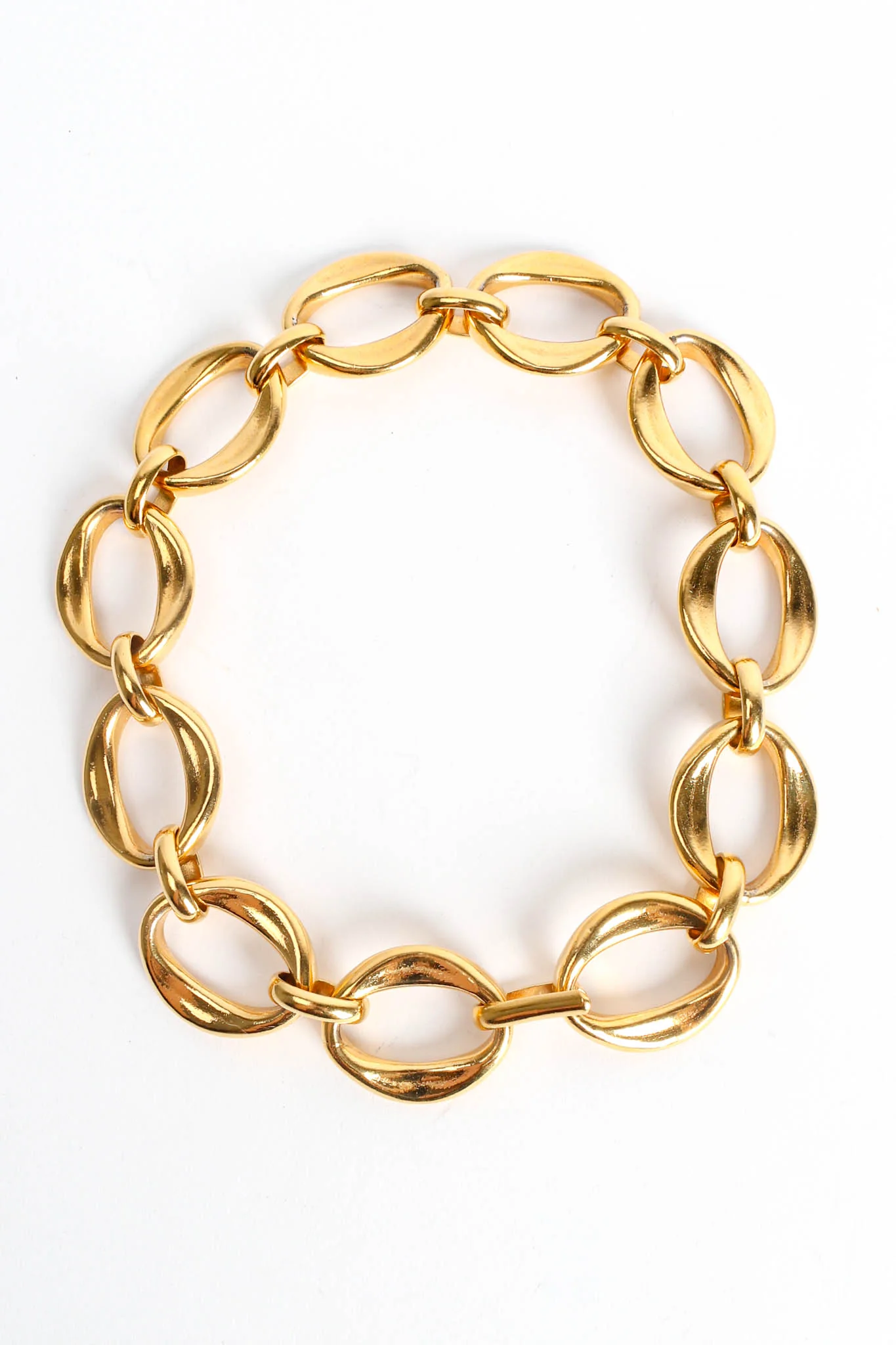 Oval Wide Link Choker Necklace - Image 3