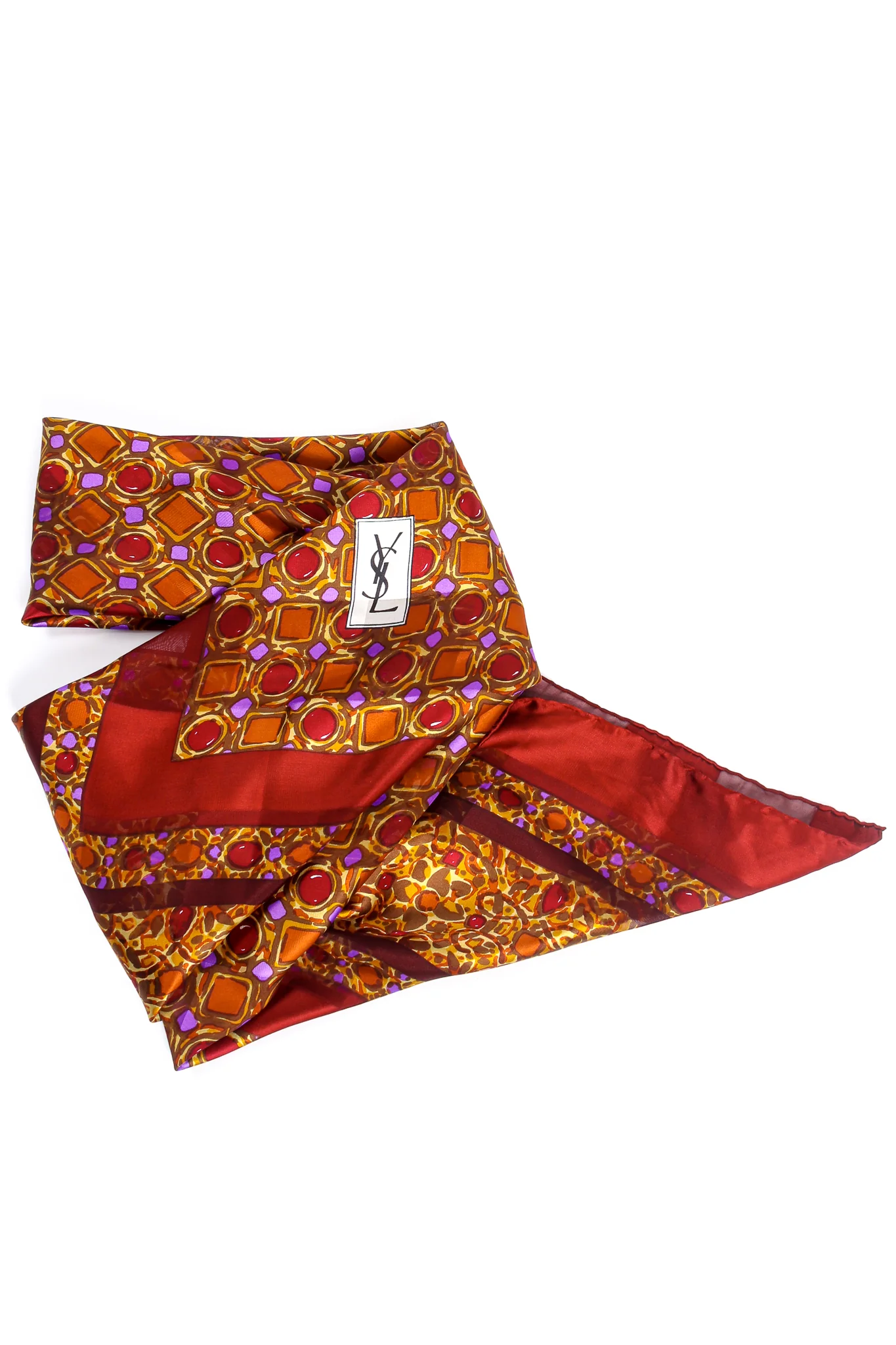 Oversized Chiffon Striped Jewel Scarf - Image 3