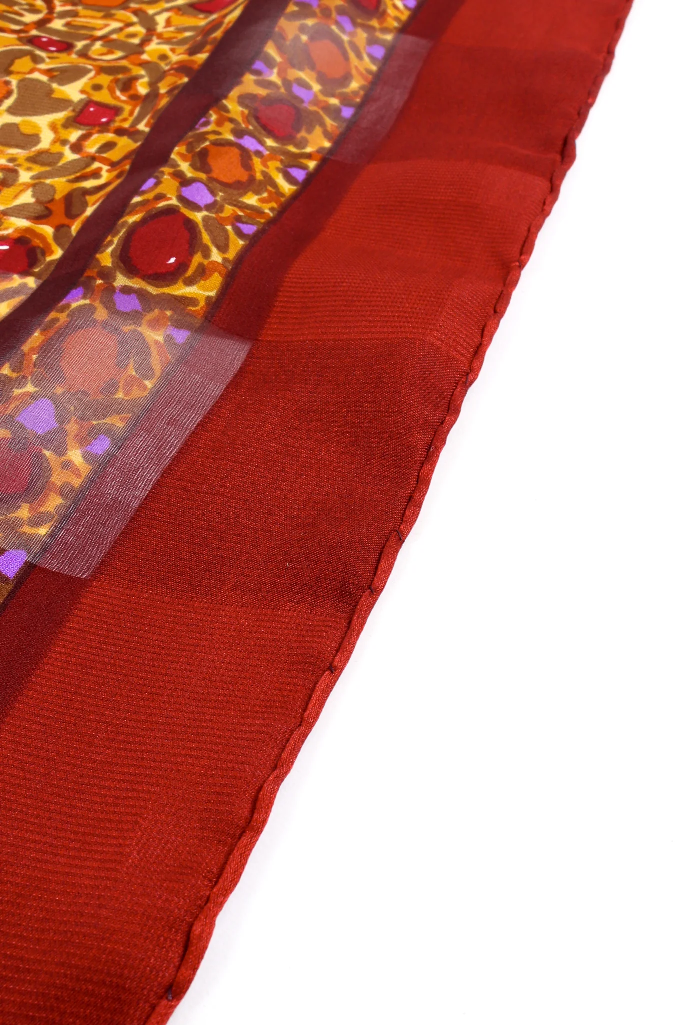Oversized Chiffon Striped Jewel Scarf - Image 5
