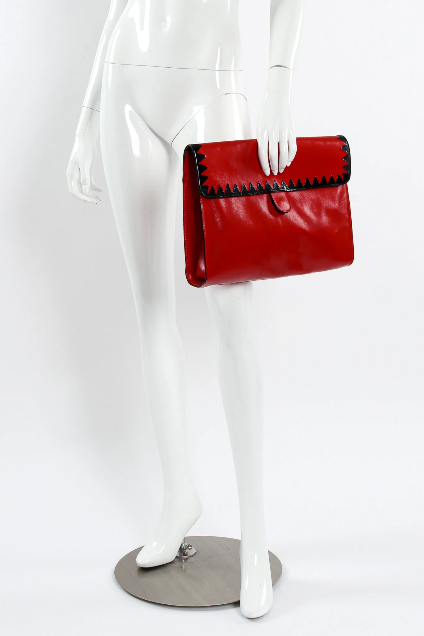 Oversized Leather Envelope Clutch - Image 2