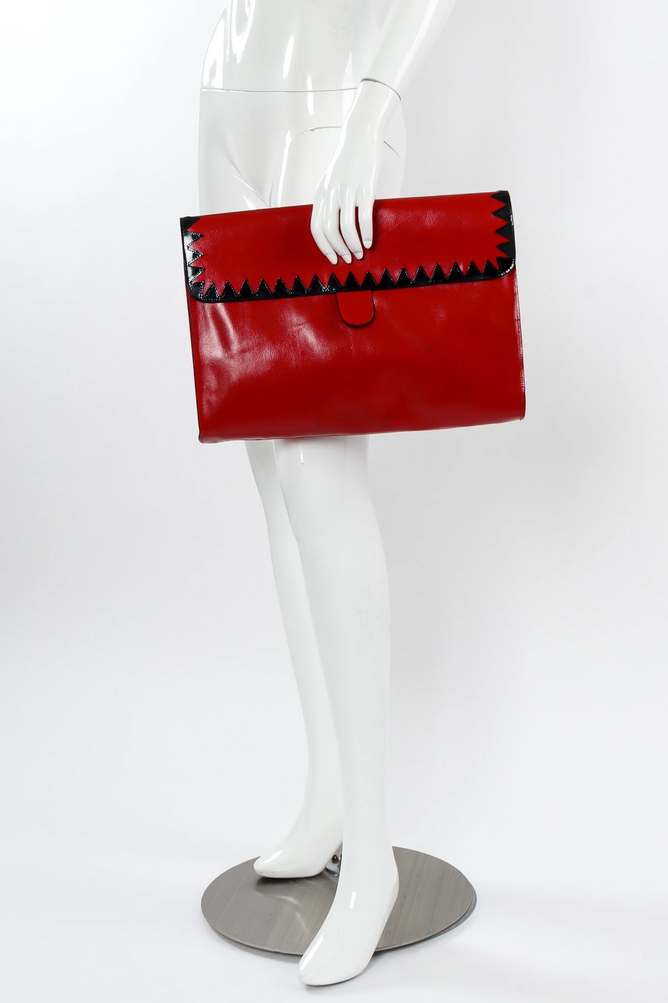Oversized Leather Envelope Clutch - Image 3
