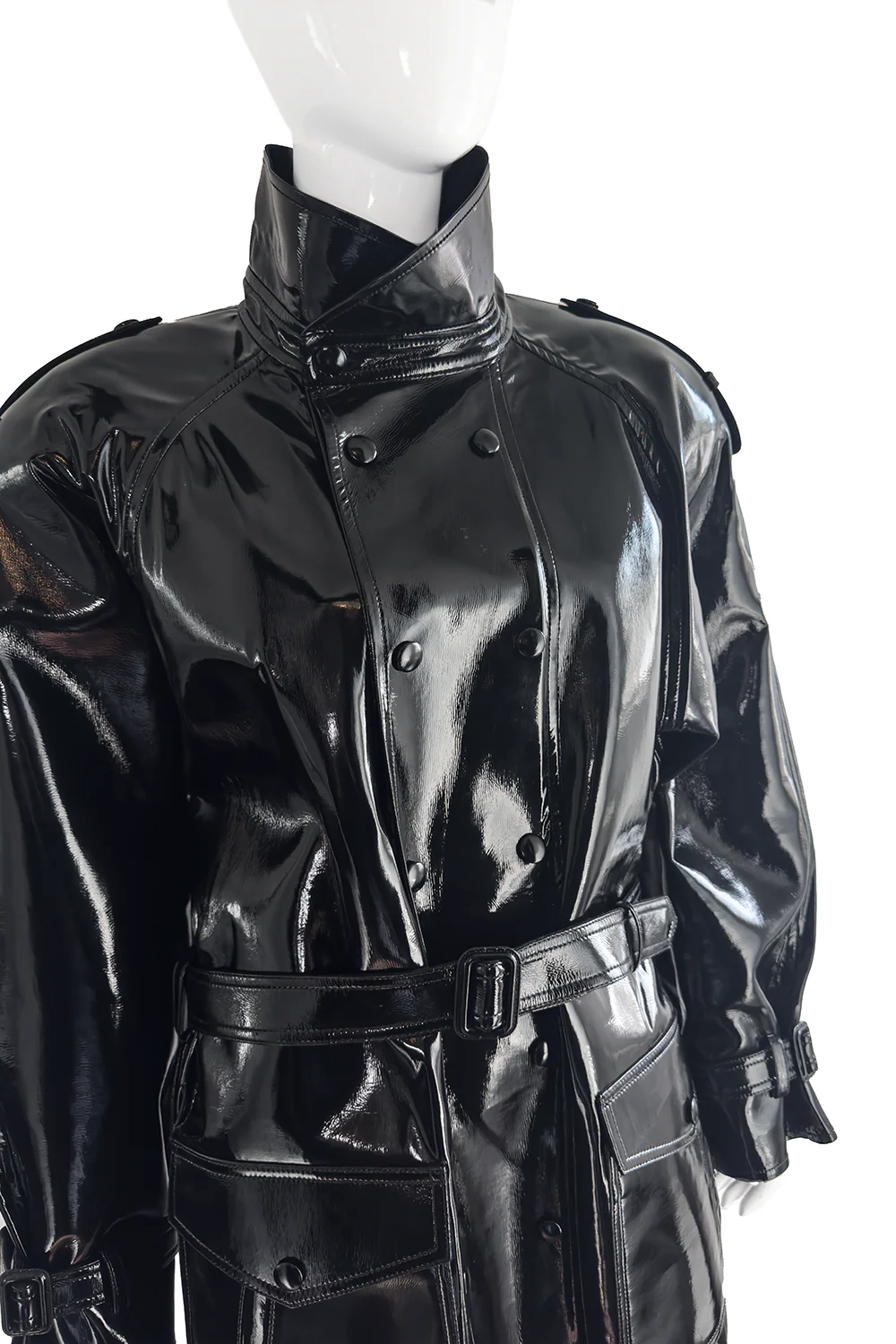 Oversized Vinyl Trench Coat - Image 2