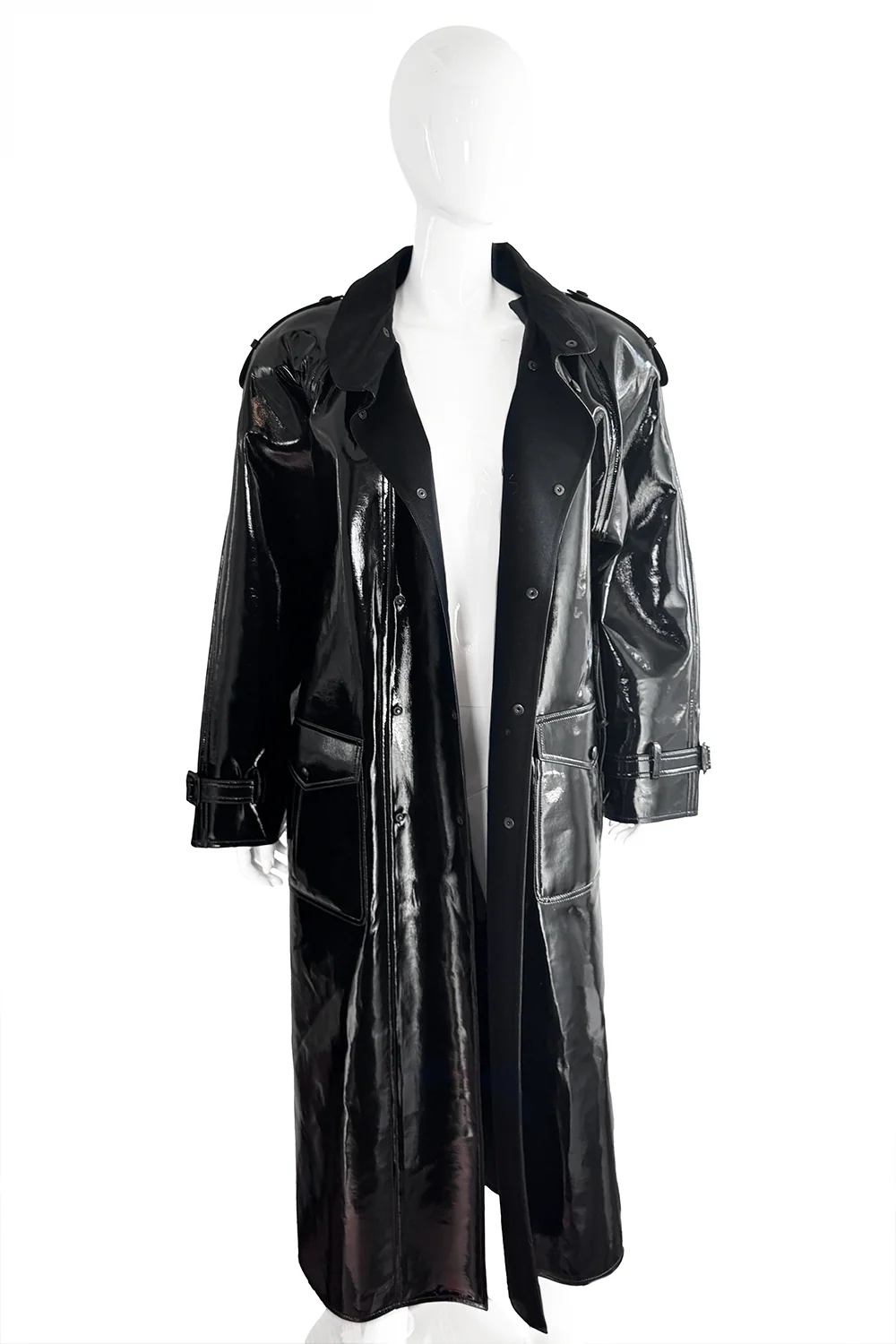Oversized Vinyl Trench Coat - Image 5