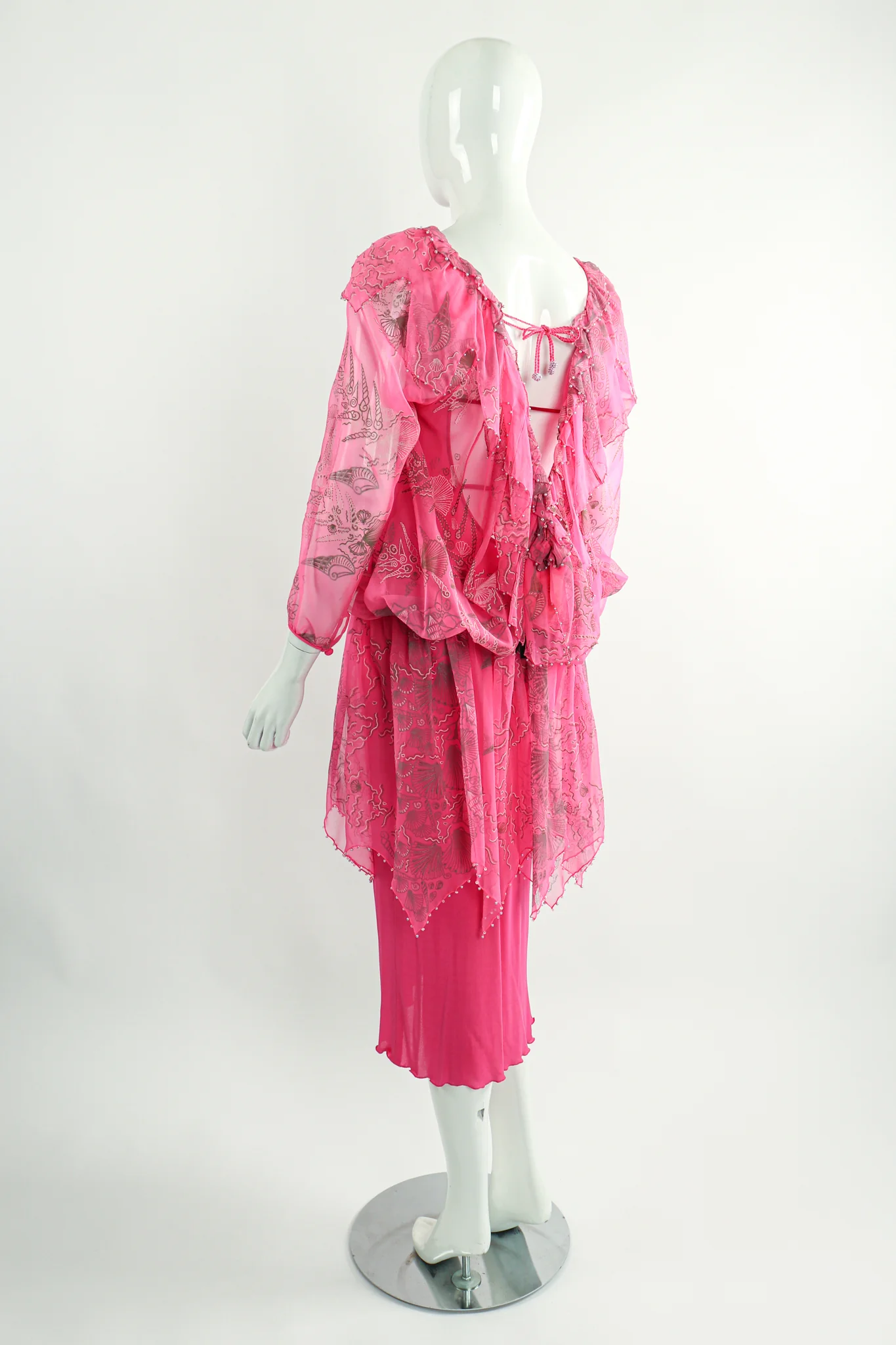 Painted Blouson Chiffon Dress Set - Image 3