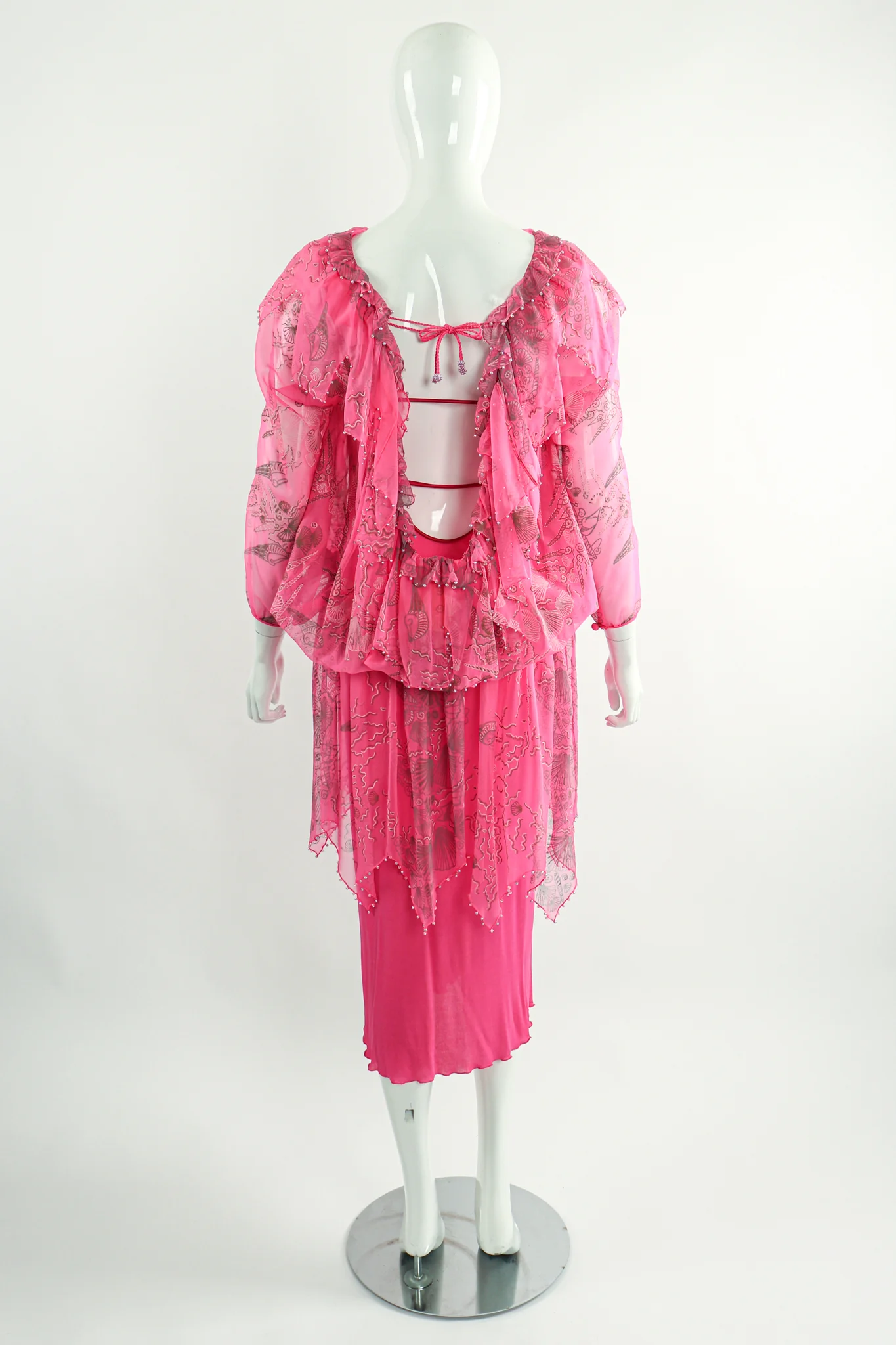 Painted Blouson Chiffon Dress Set - Image 5