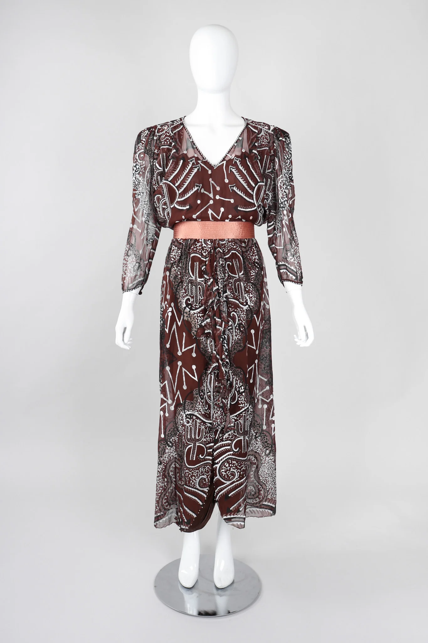 Painted Chiffon Dress - Image 3