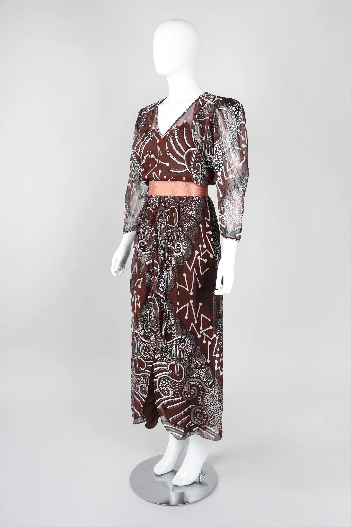 Painted Chiffon Dress - Image 4