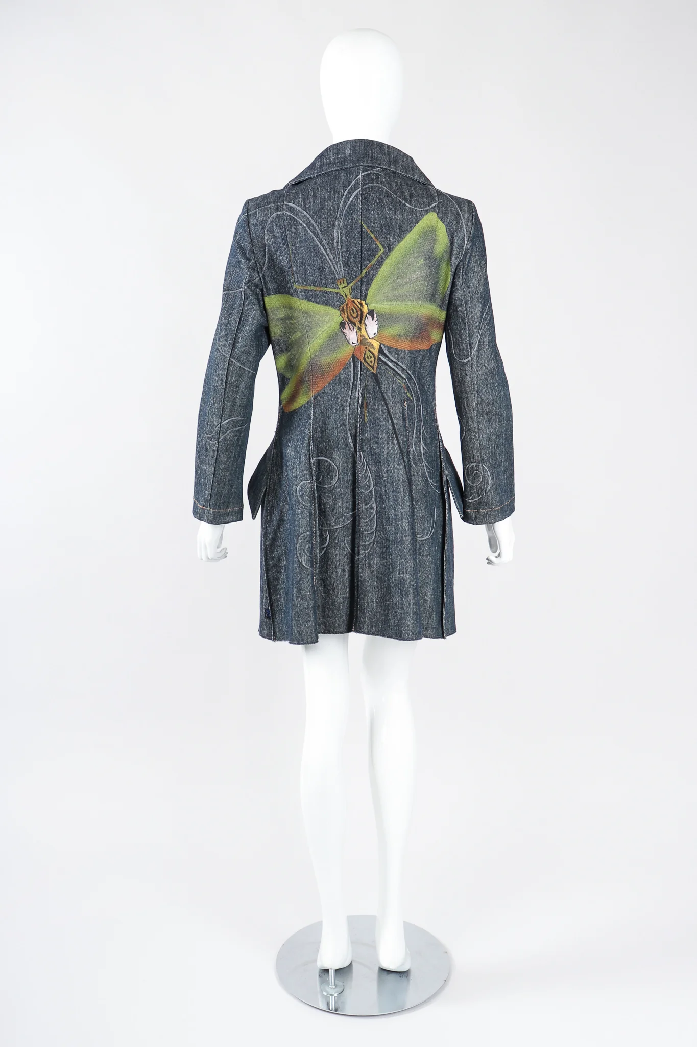 Painted Denim Princess Coat - Image 6