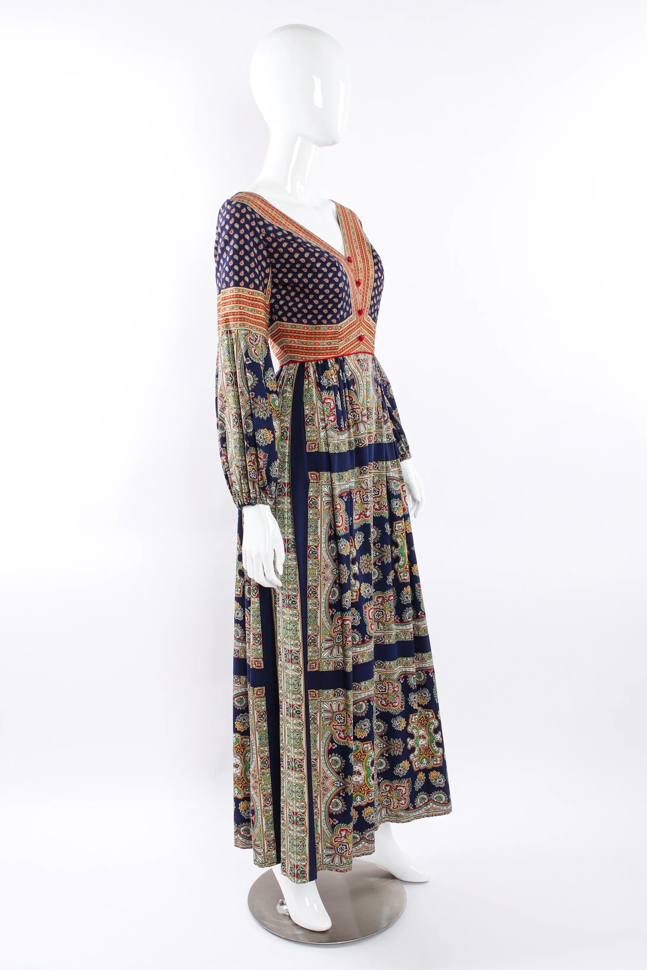 Paisley Print Long Sleeve Dress - Image 4