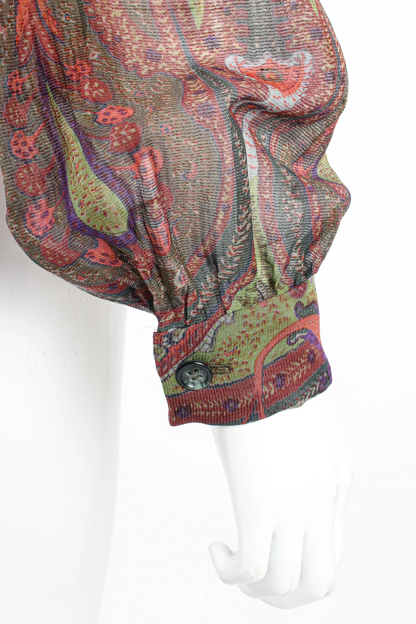 Paisley Draped Wrap Blouse - Image 8