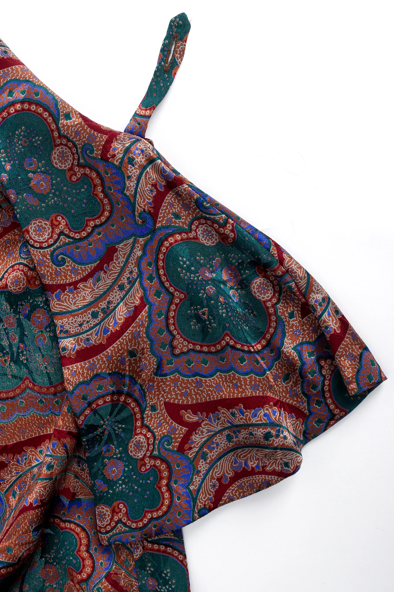 Paisley Floral Silk Top & Skirt Set - Image 15