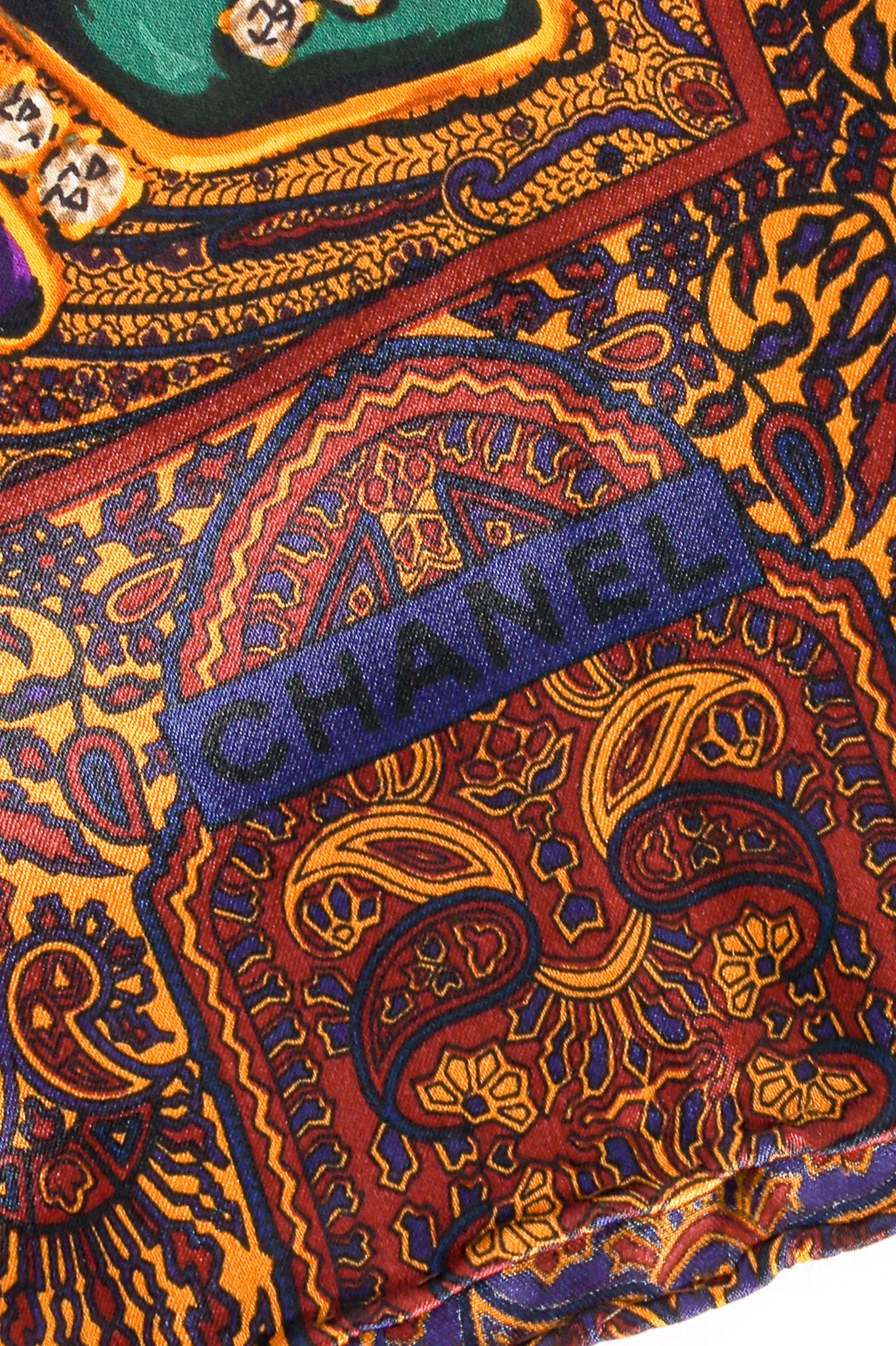 Paisley Jewel Print Silk Scarf - Image 10
