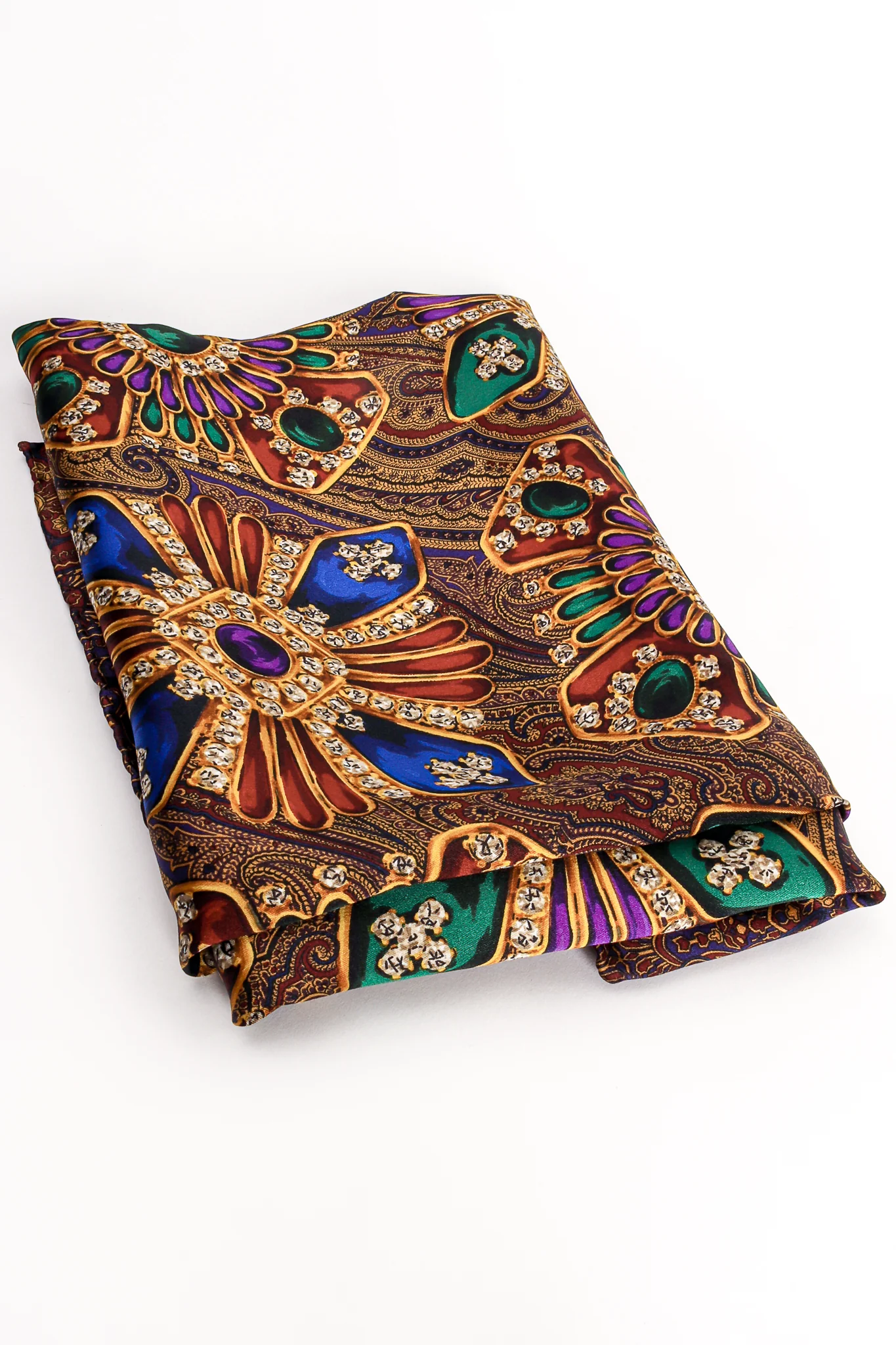 Paisley Jewel Print Silk Scarf - Image 3