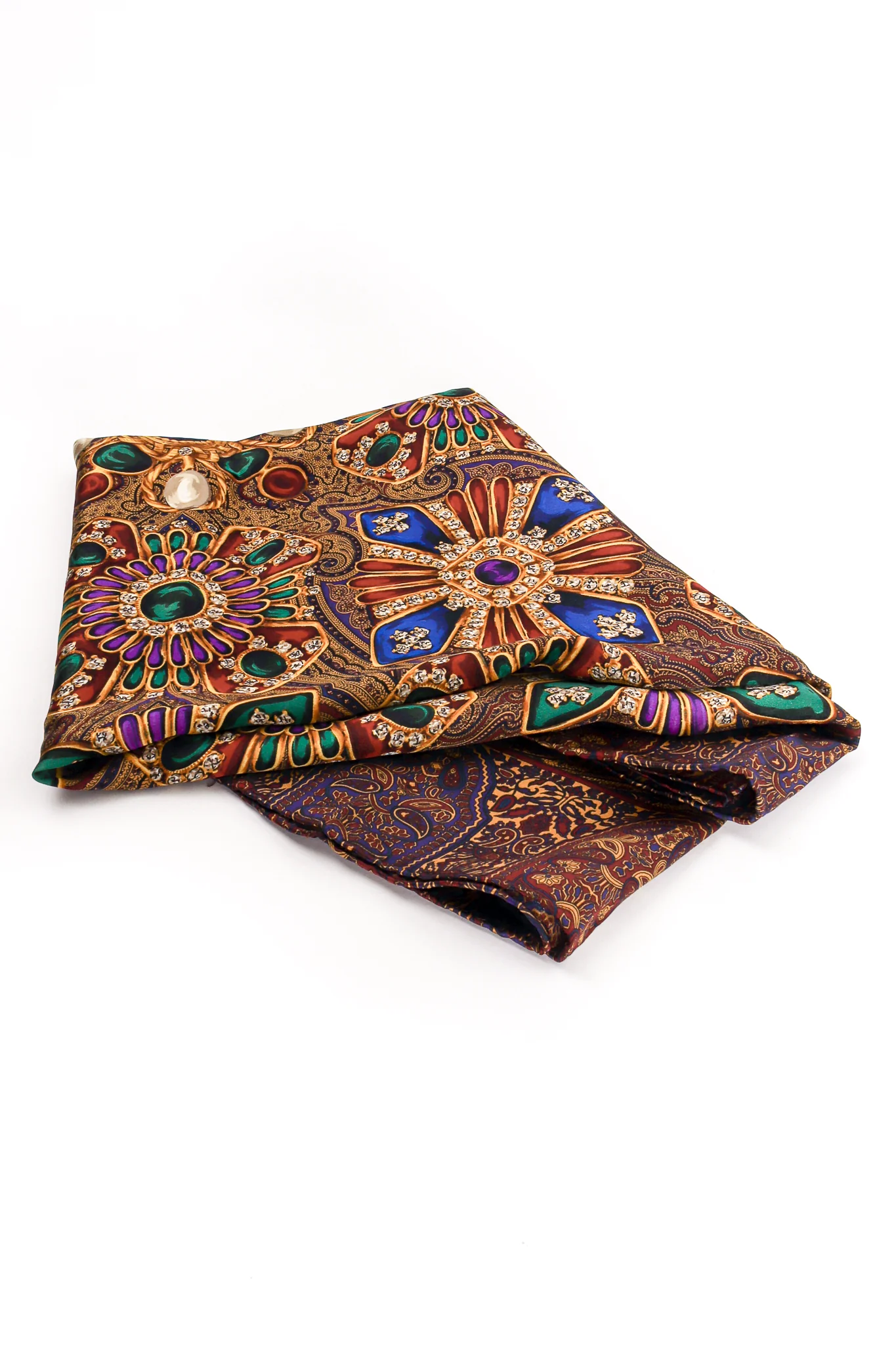 Paisley Jewel Print Silk Scarf - Image 4