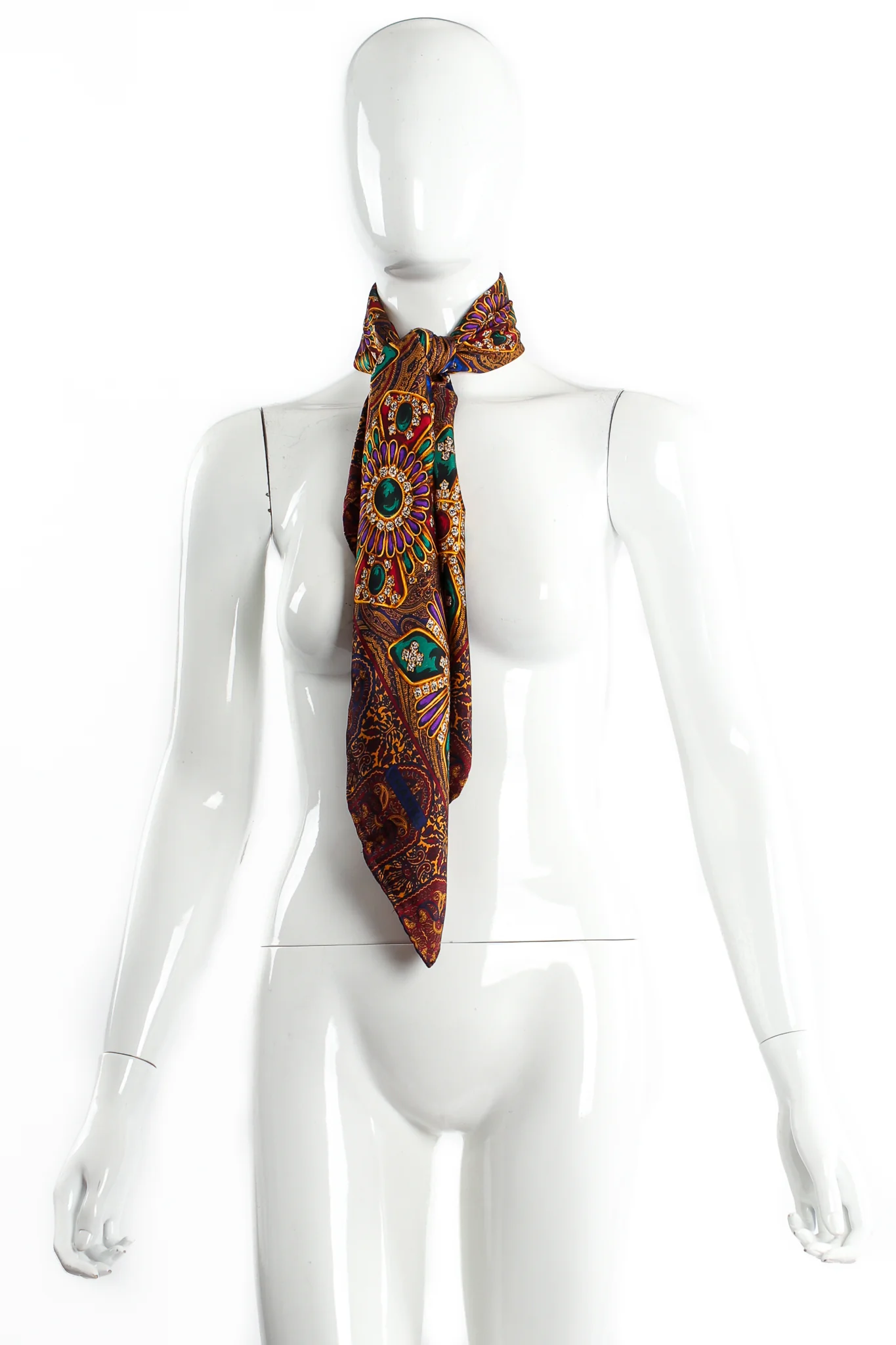 Paisley Jewel Print Silk Scarf - Image 5