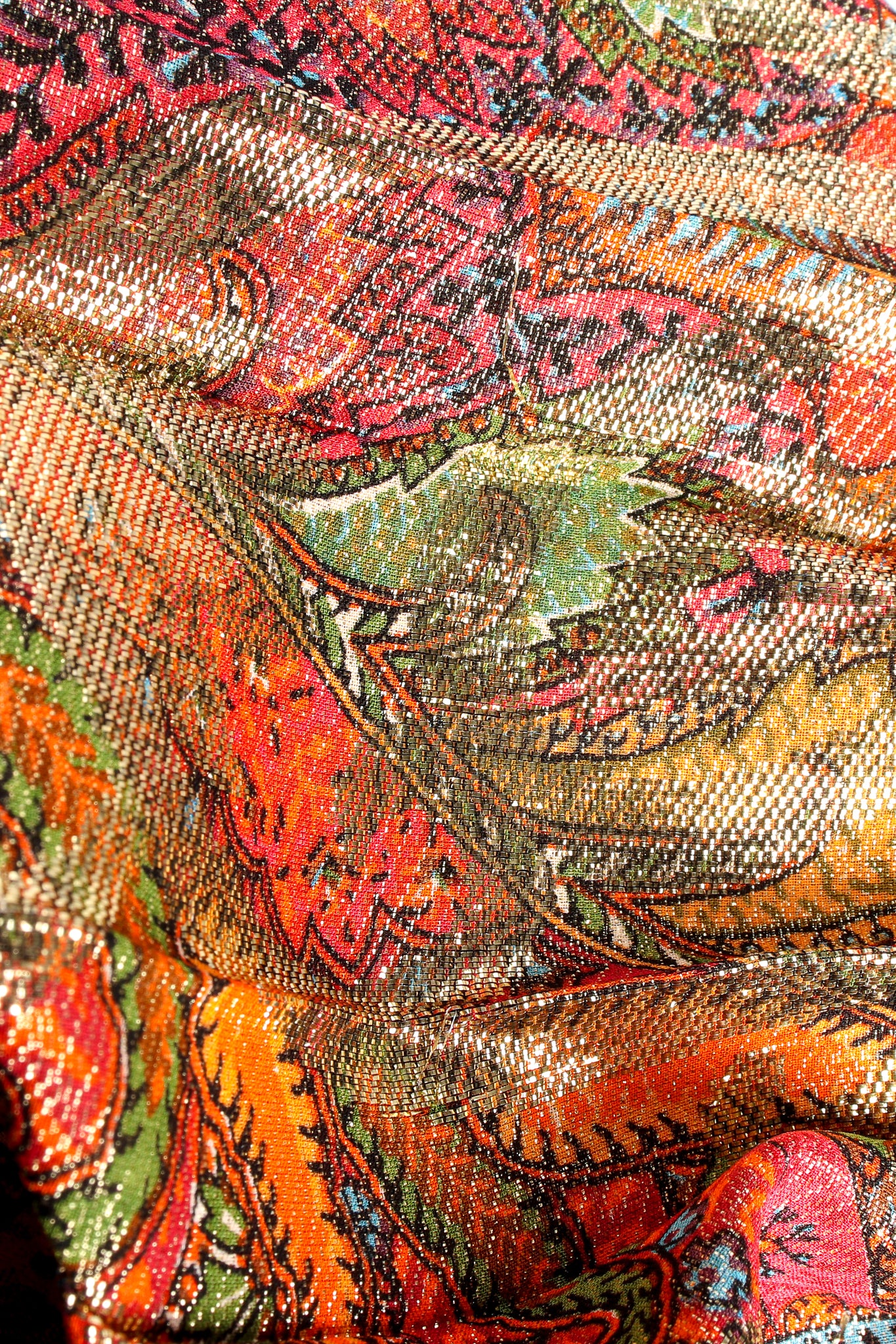 Paisley Lamé Pleated Palazzo Pant - Image 6