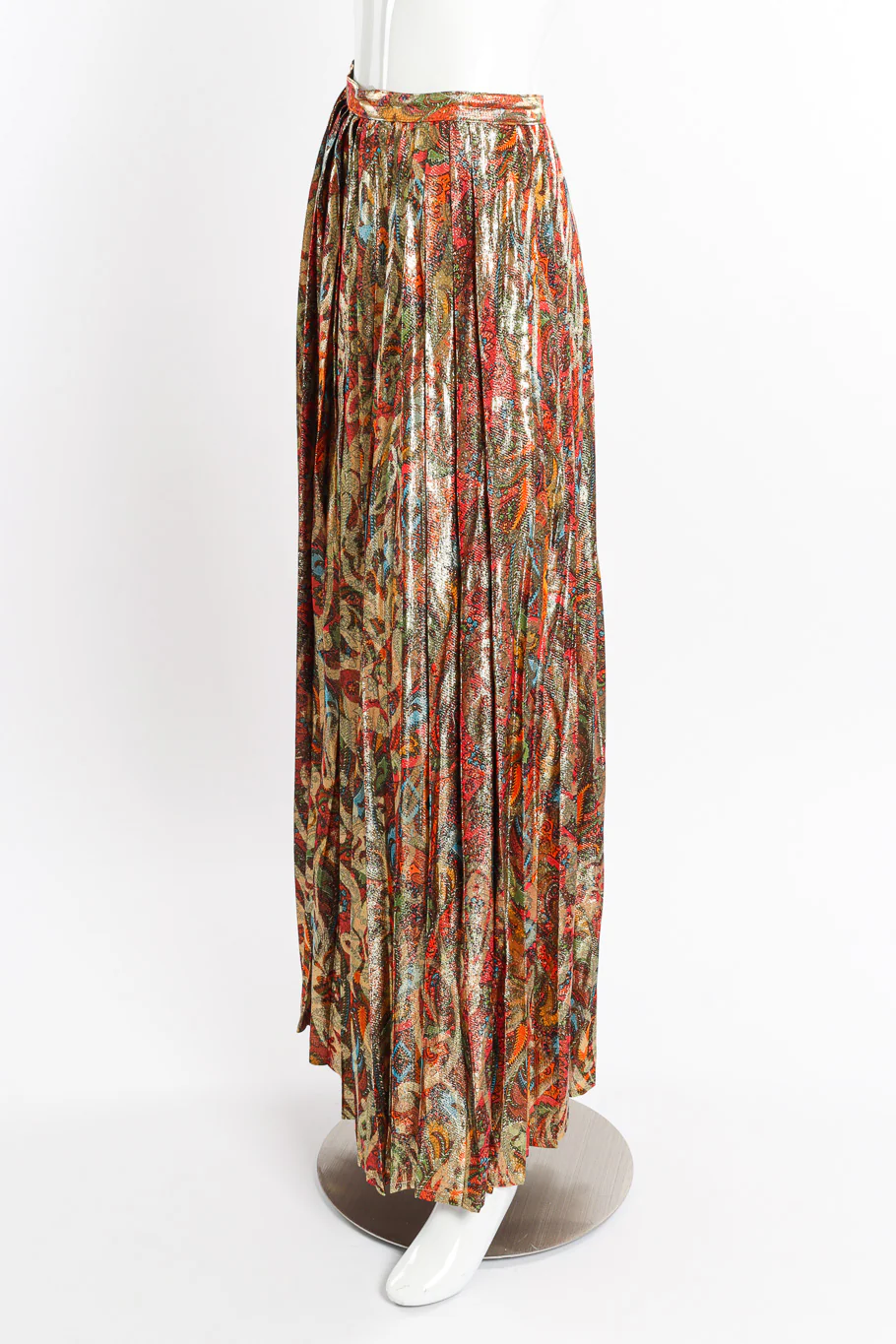 Paisley Lamé Pleated Palazzo Pant II - Image 2