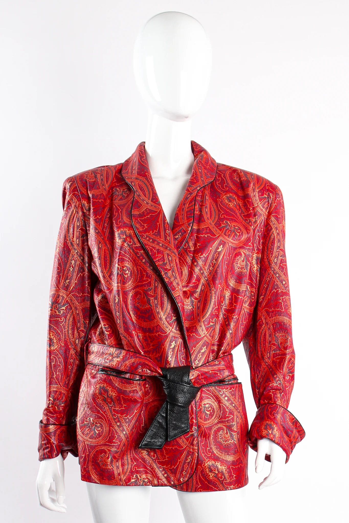 Paisley Leather Smoking Jacket - Image 2