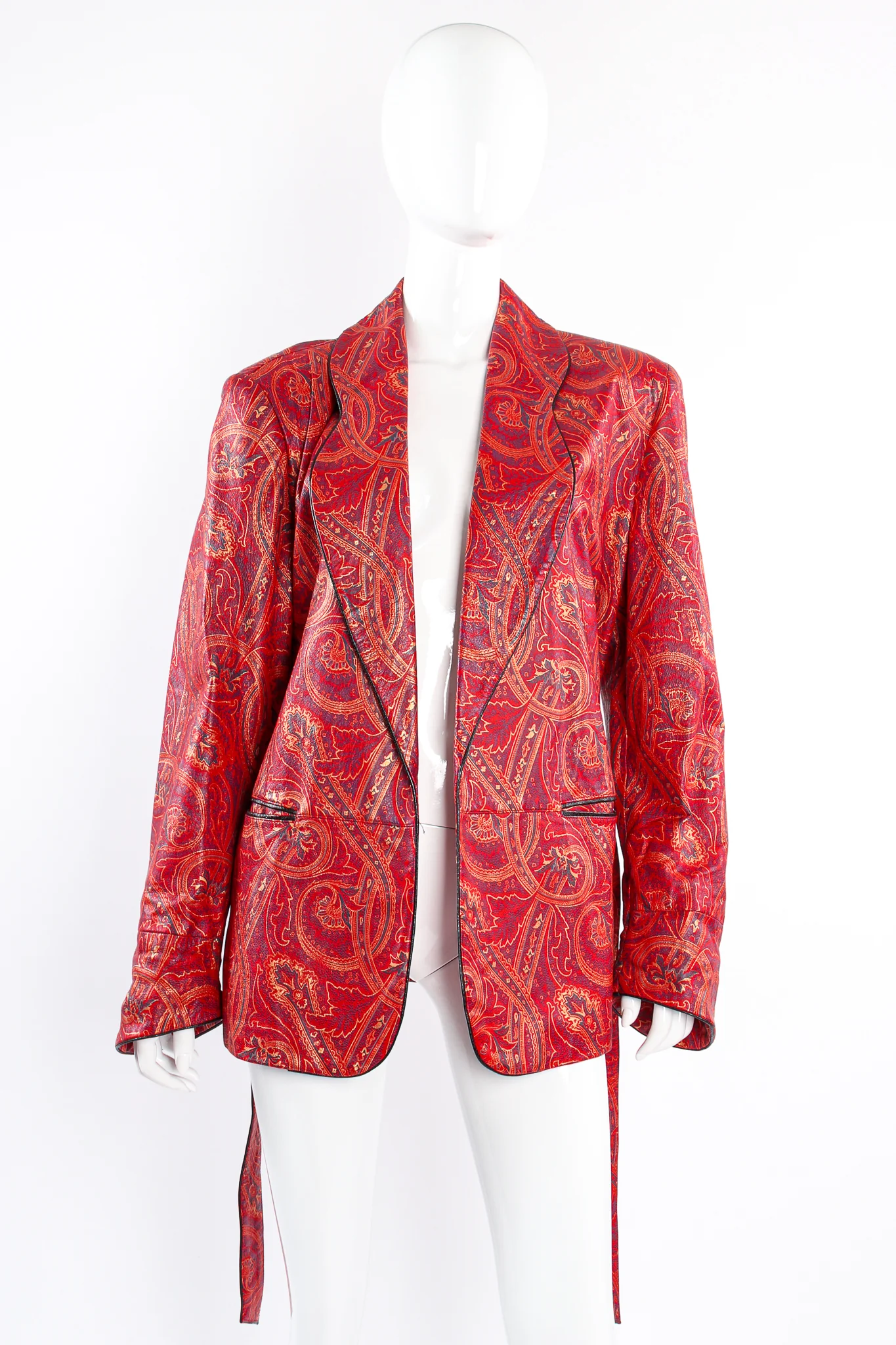 Paisley Leather Smoking Jacket - Image 5