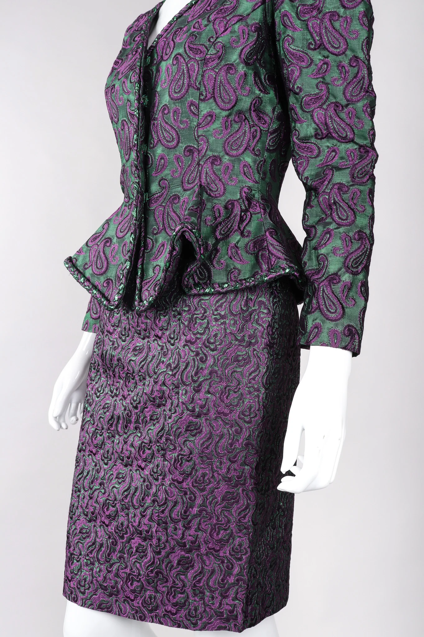 Paisley Peplum Jacket & Skirt Set