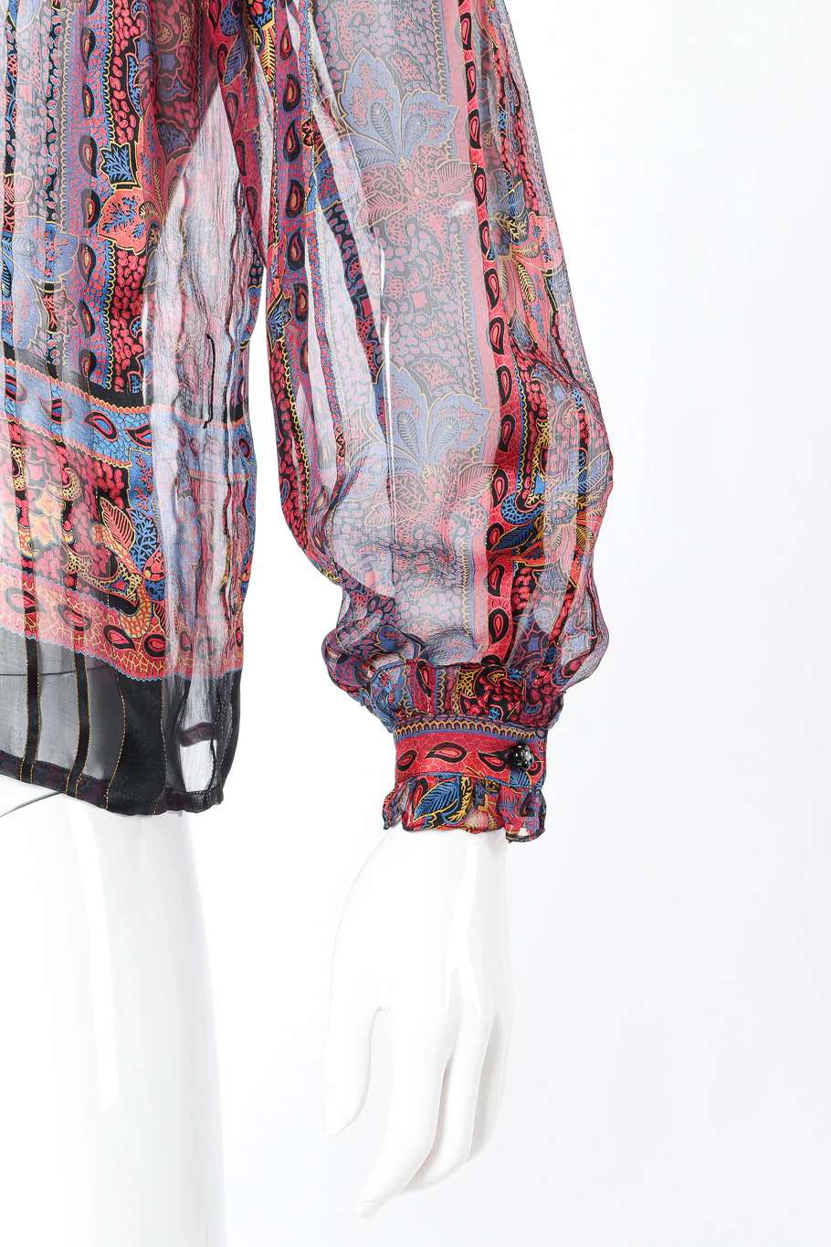 Paisley Print Silk Blouse & Skirt Set - Image 5