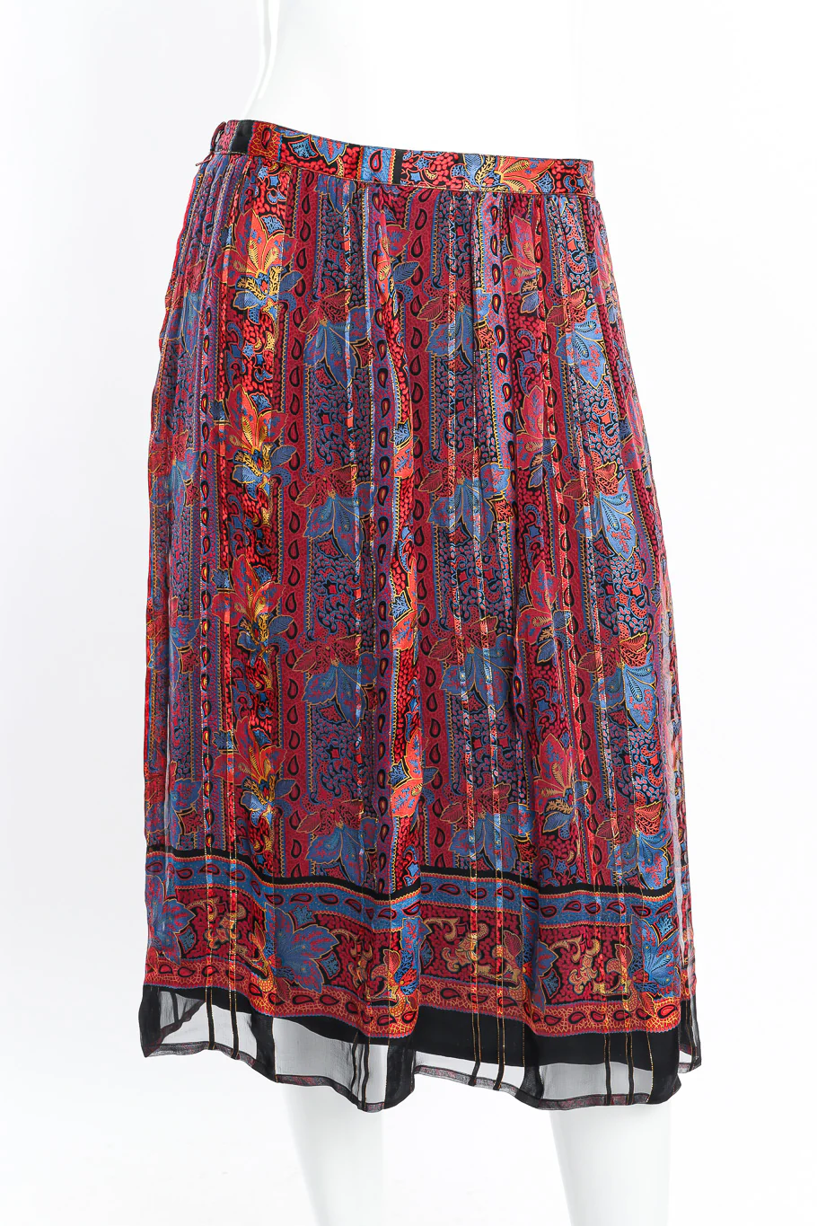 Paisley Print Silk Blouse & Skirt Set - Image 6