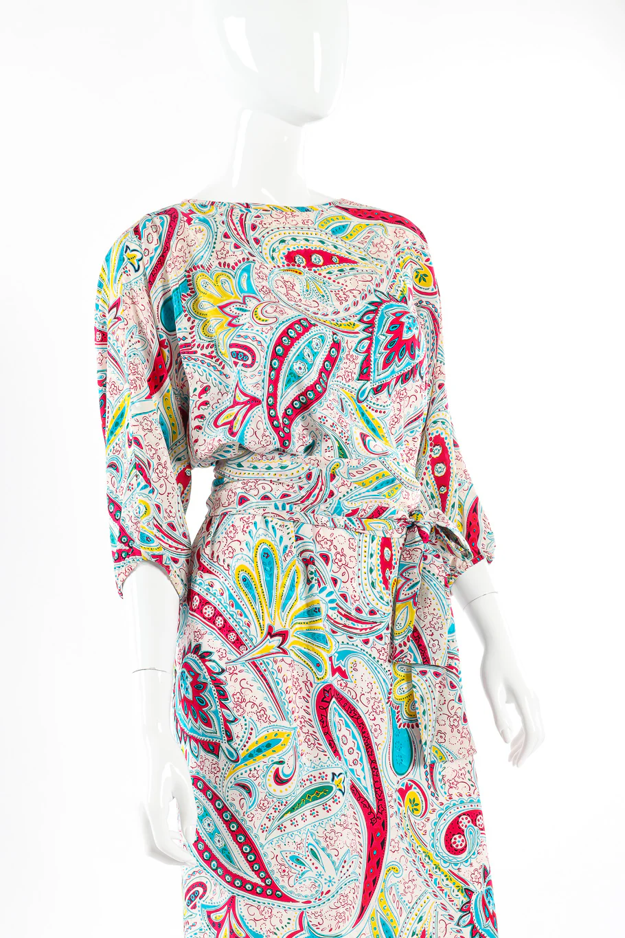 Paisley Silk Blouson Dress - Image 2