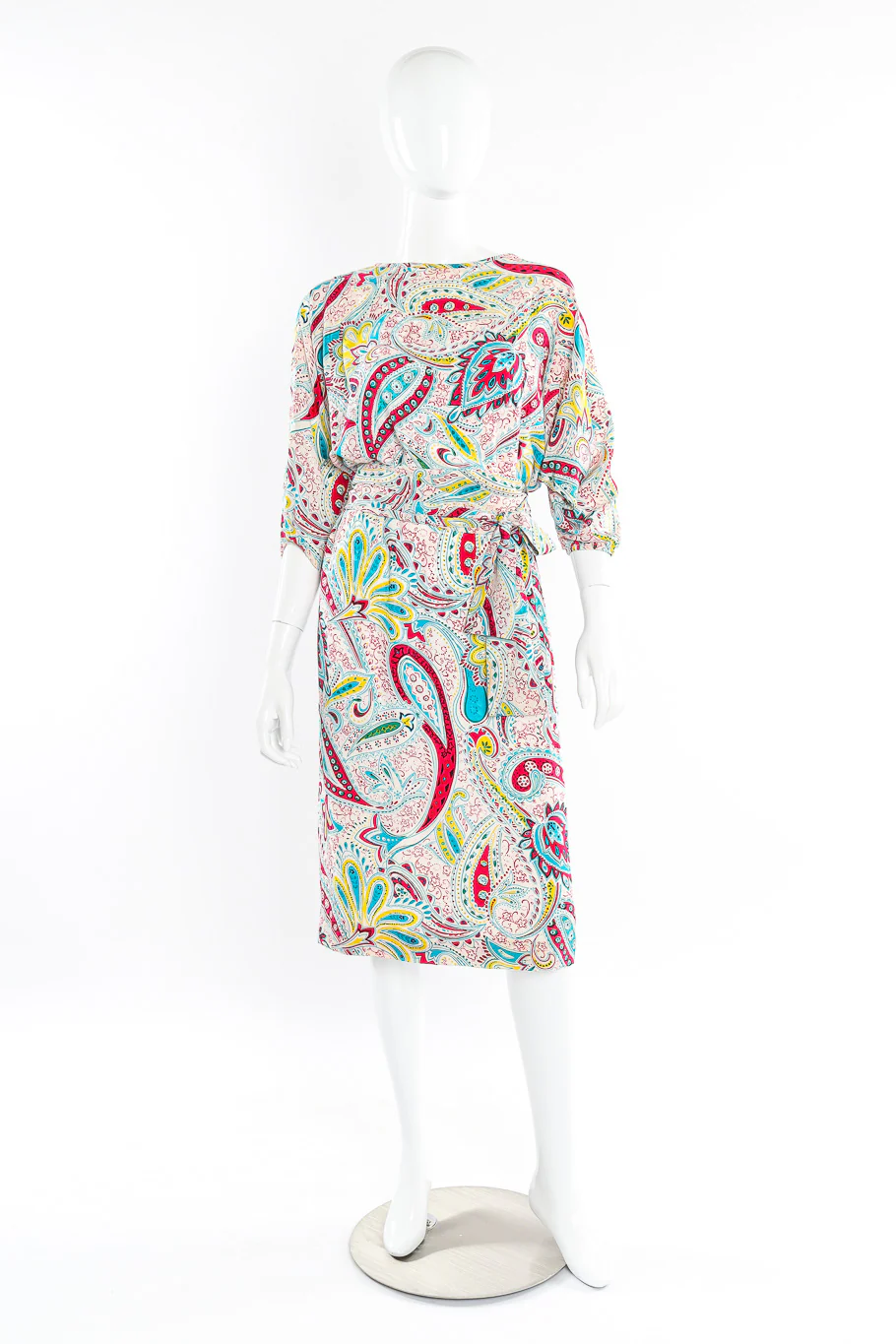 Paisley Silk Blouson Dress - Image 3