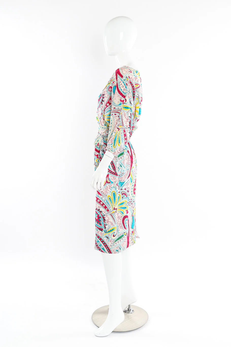 Paisley Silk Blouson Dress - Image 4