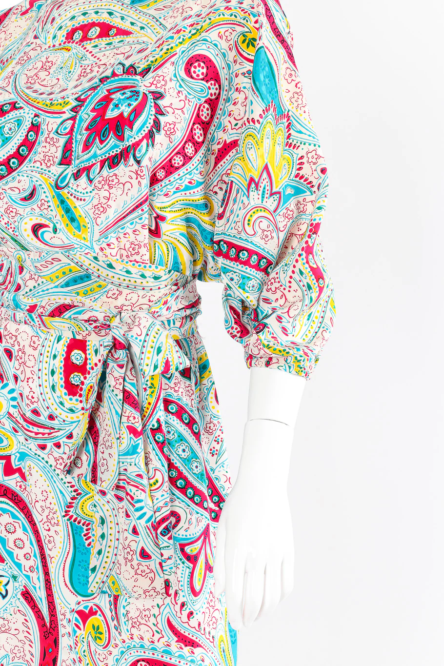 Paisley Silk Blouson Dress - Image 6