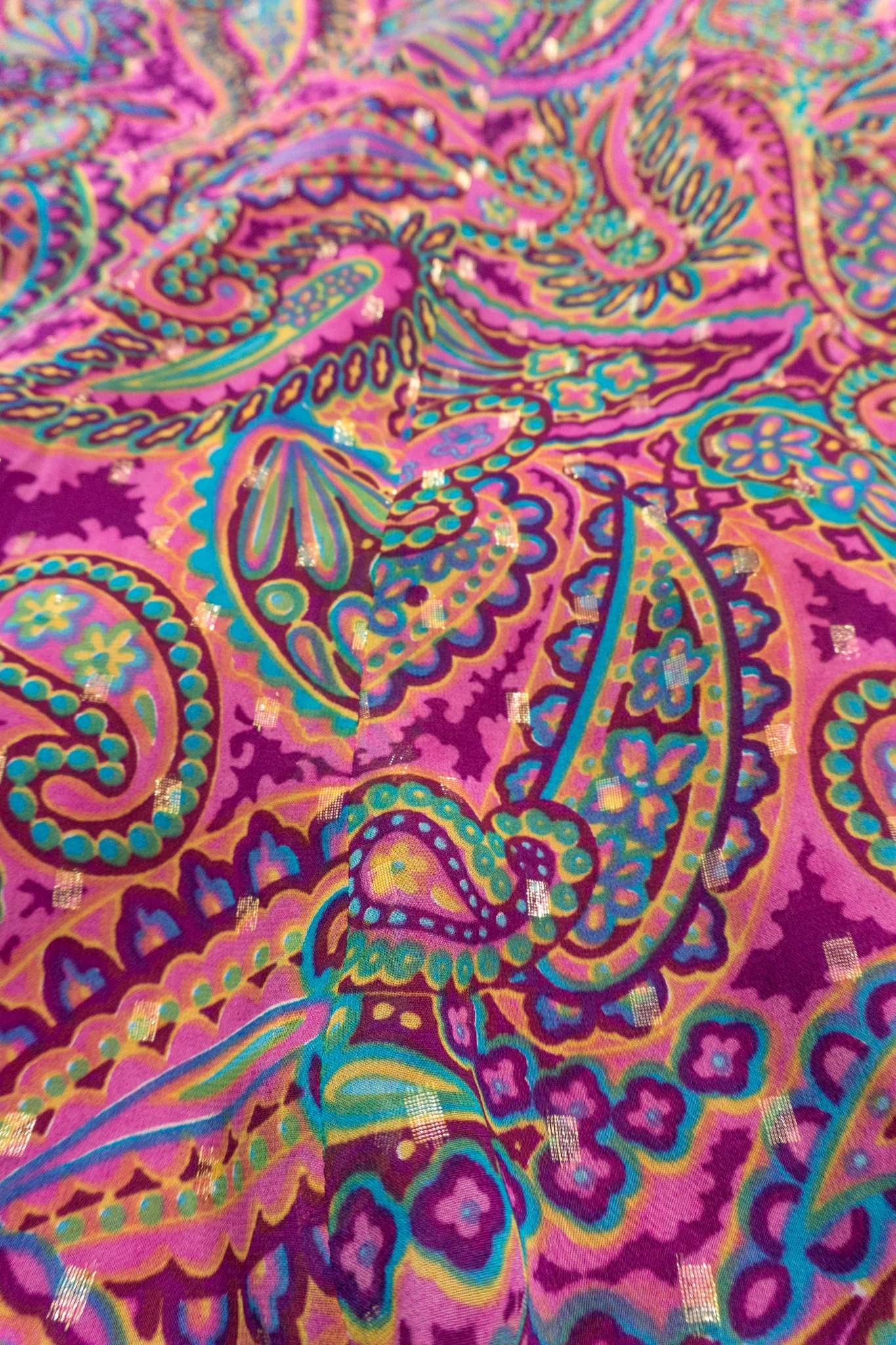 Paisley Silk Cape Dress - Image 9
