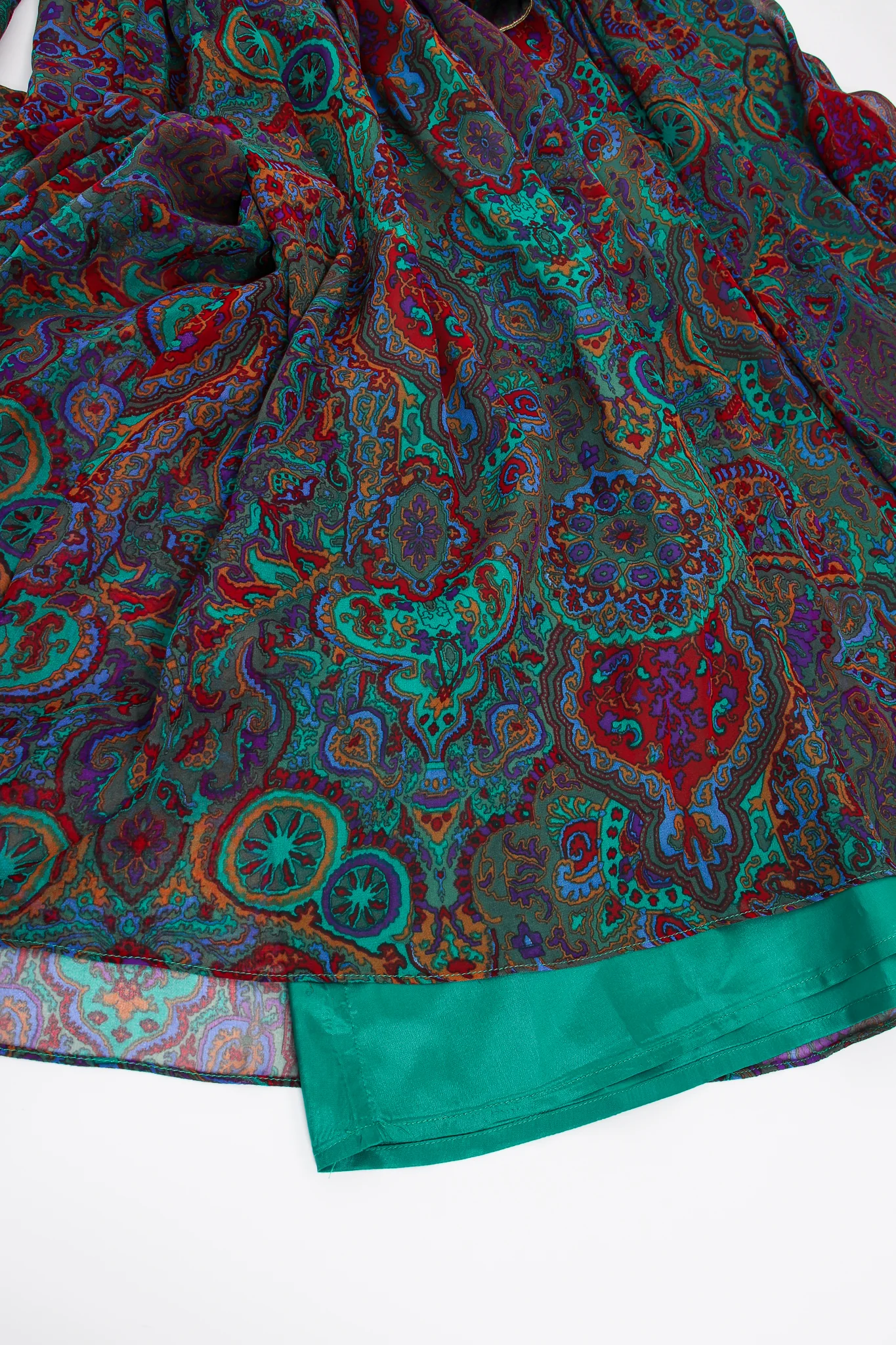 Paisley Silk Chiffon Dress - Image 13