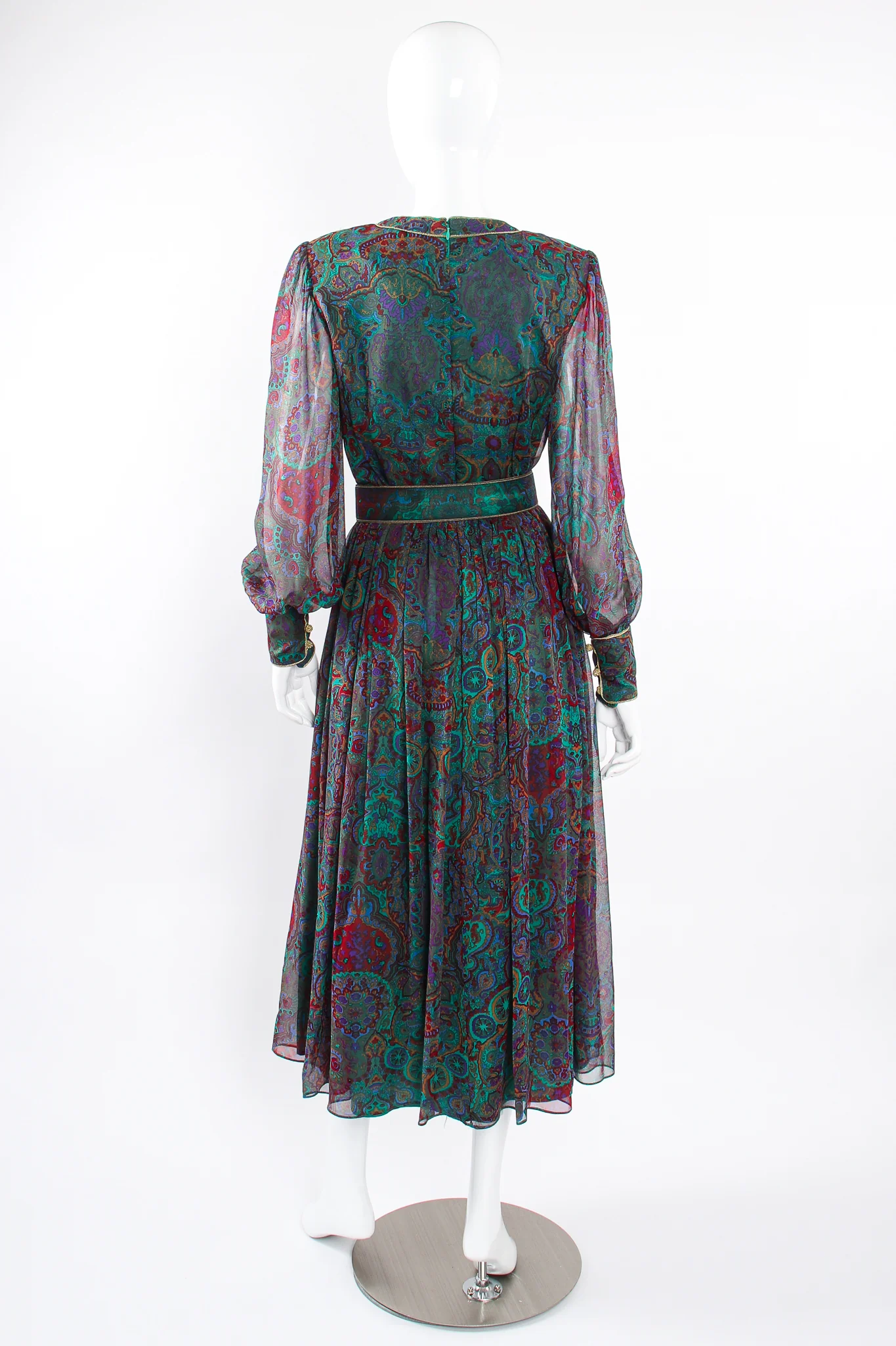 Paisley Silk Chiffon Dress - Image 8