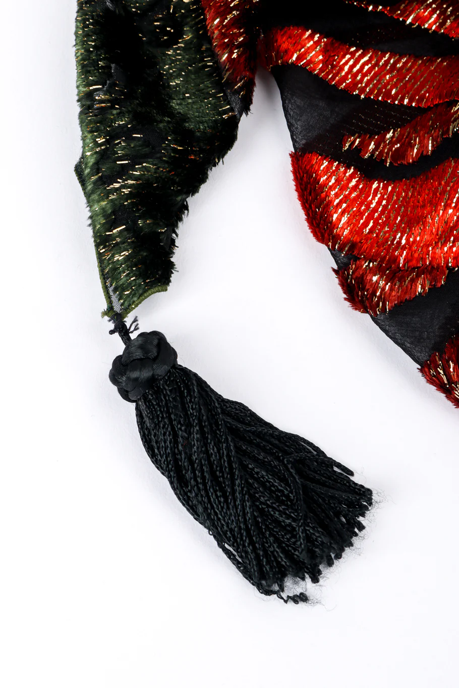 Paisley Silk Velvet Shawl Dress - Image 5