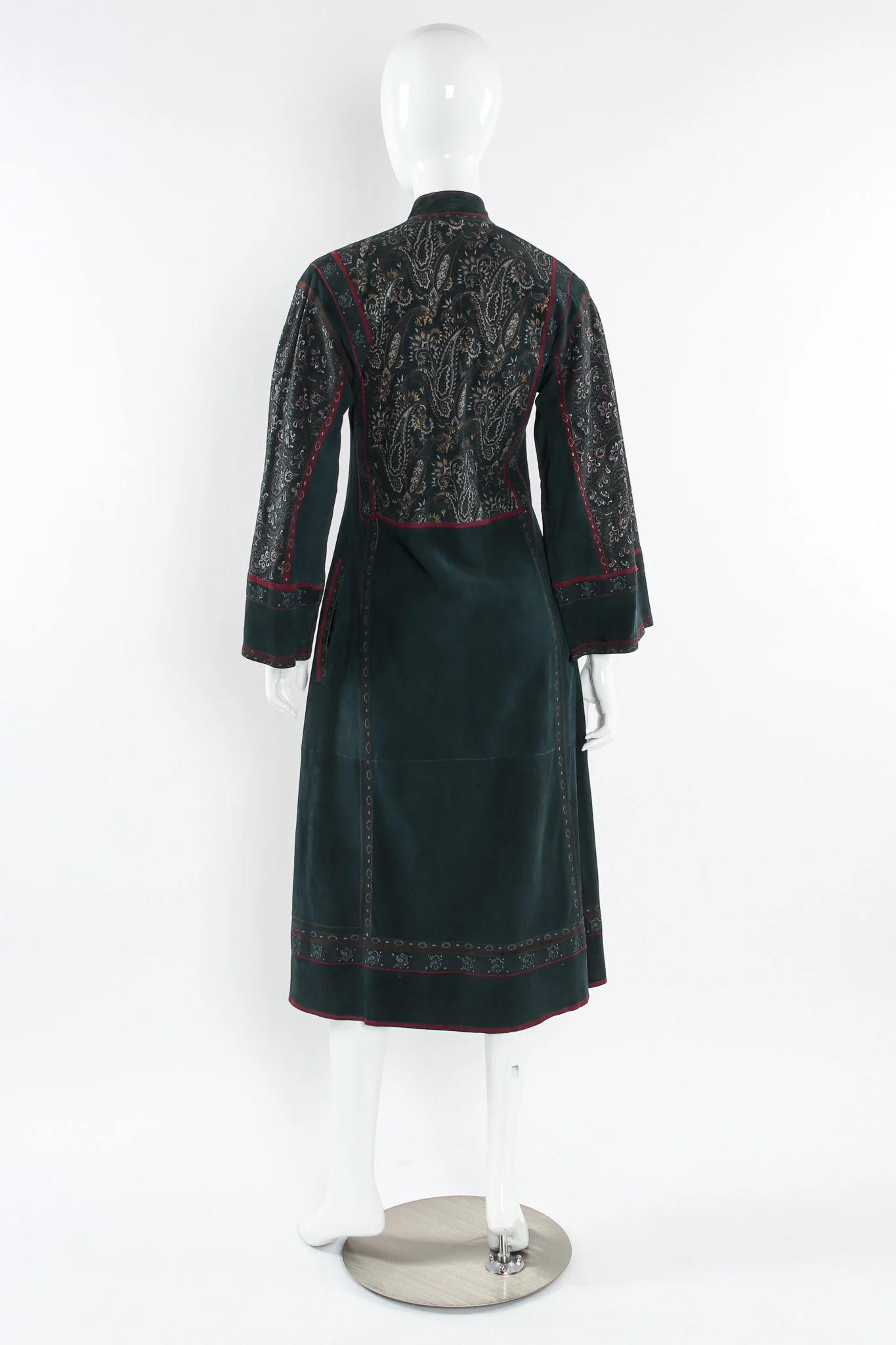 Paisley Suede Leather Coat Dress - Image 2