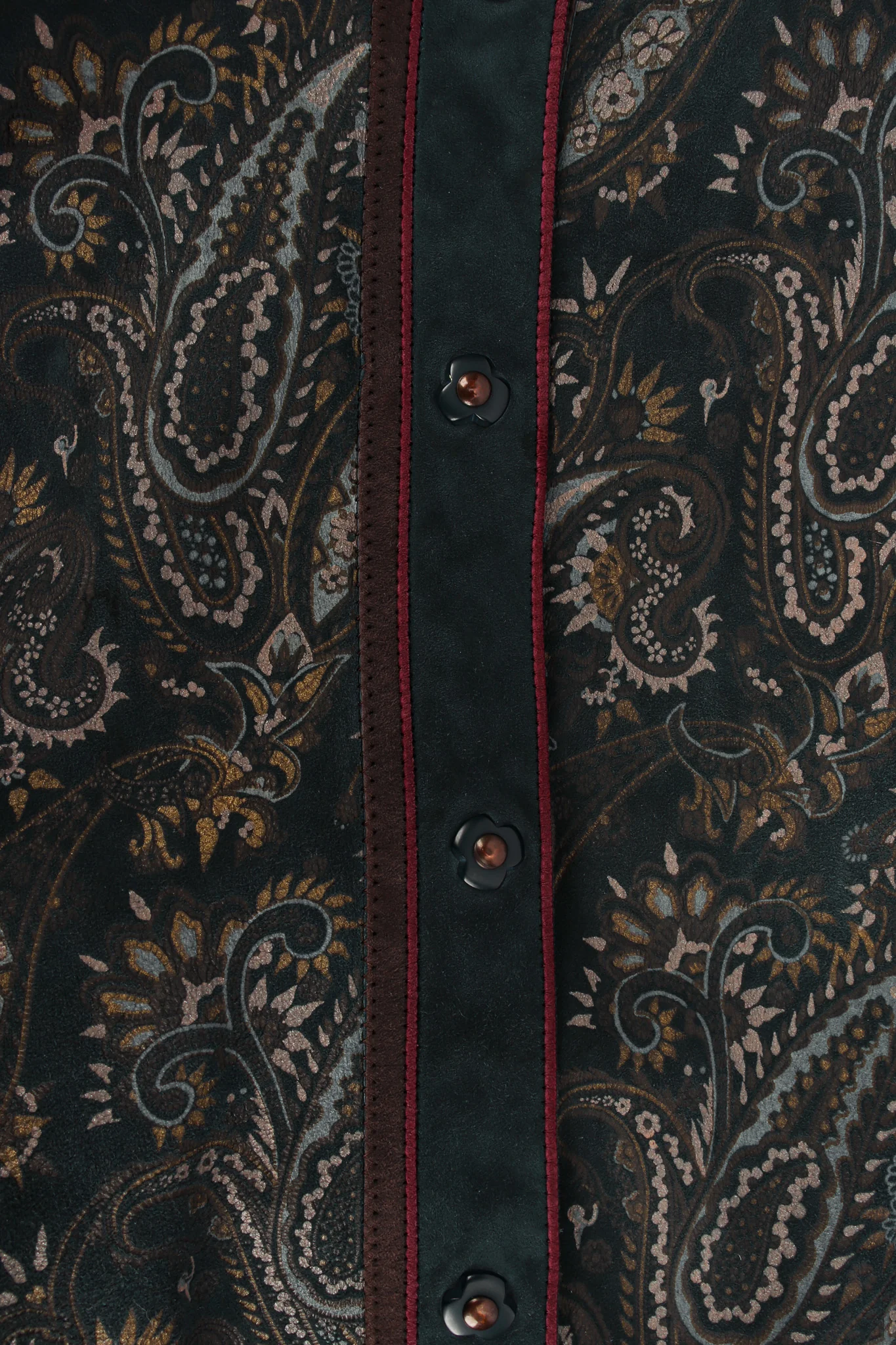 Paisley Suede Leather Coat Dress - Image 5