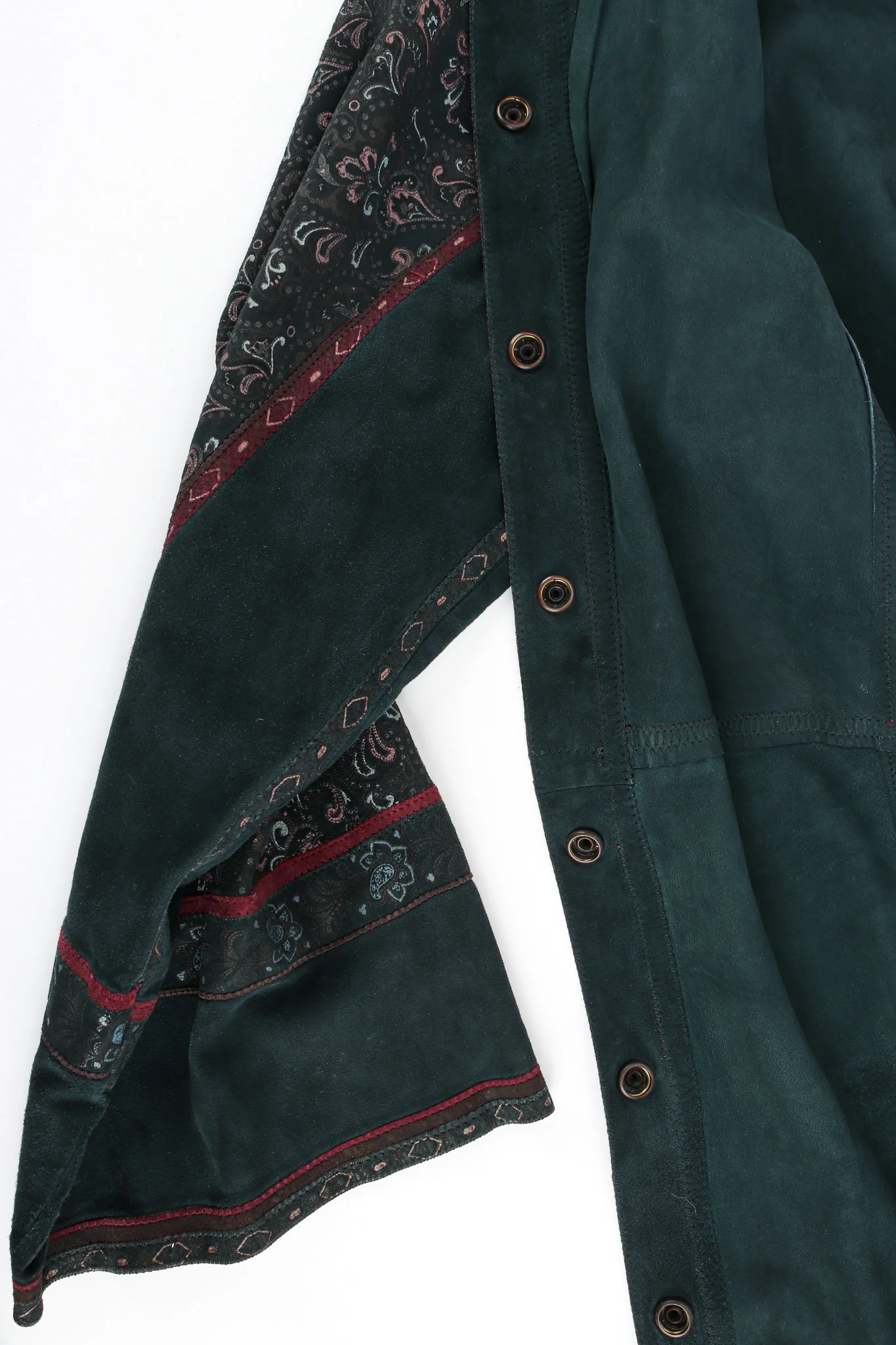Paisley Suede Leather Coat Dress - Image 6