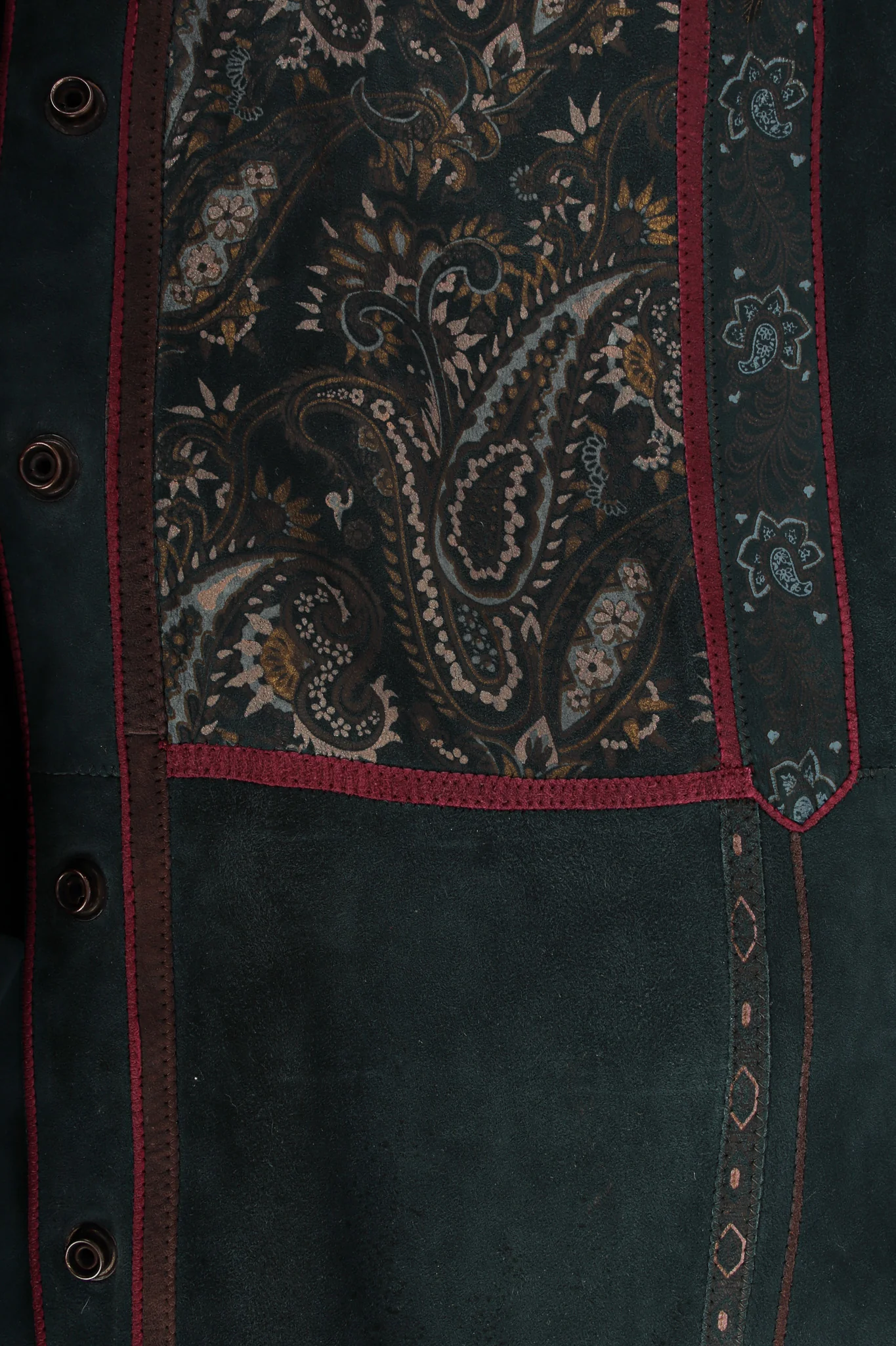 Paisley Suede Leather Coat Dress - Image 7
